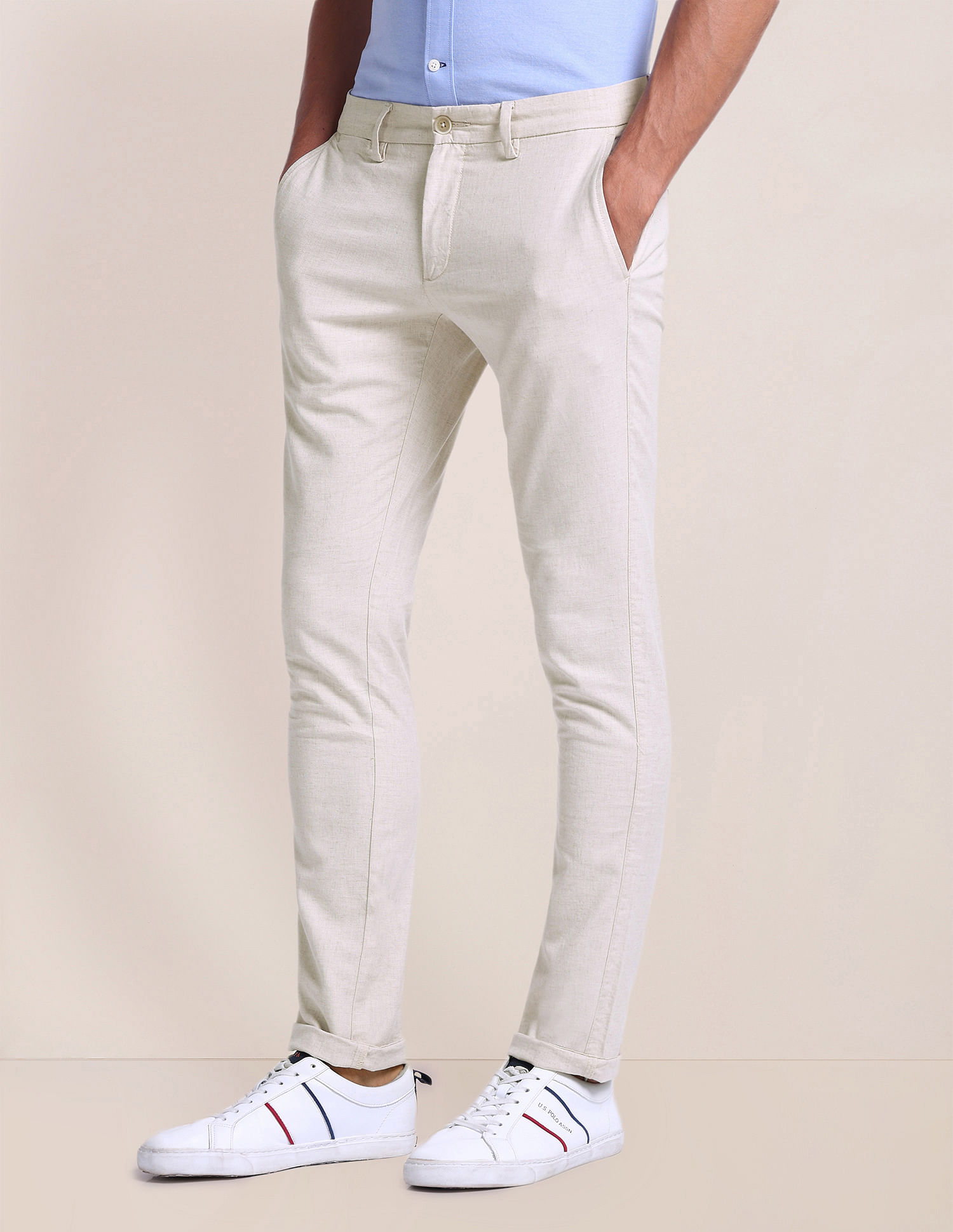 U.S. Polo Assn. Cotton Linen Heathered Trousers