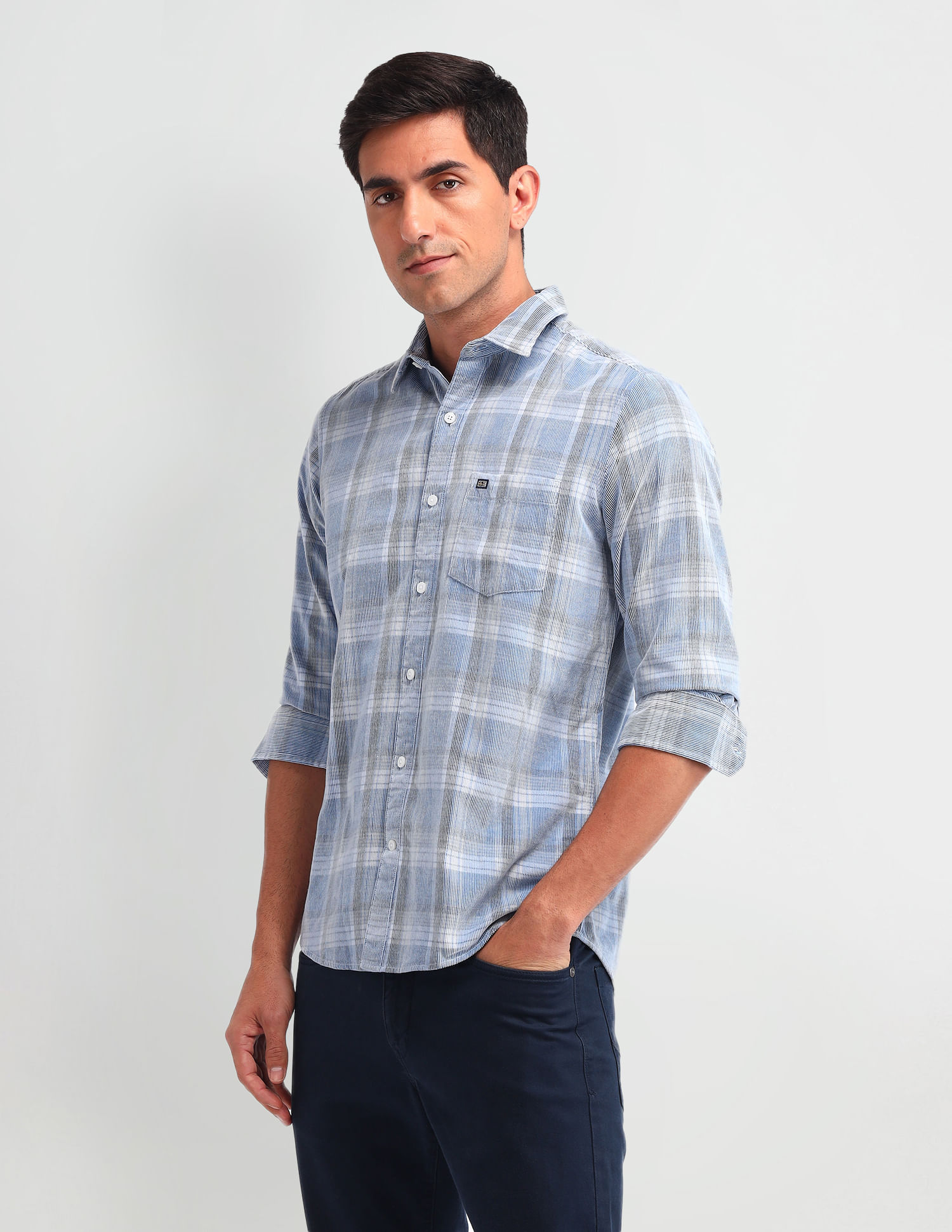 Arrow Sport Midscale Checked Manhattan Slim Fit Shirt
