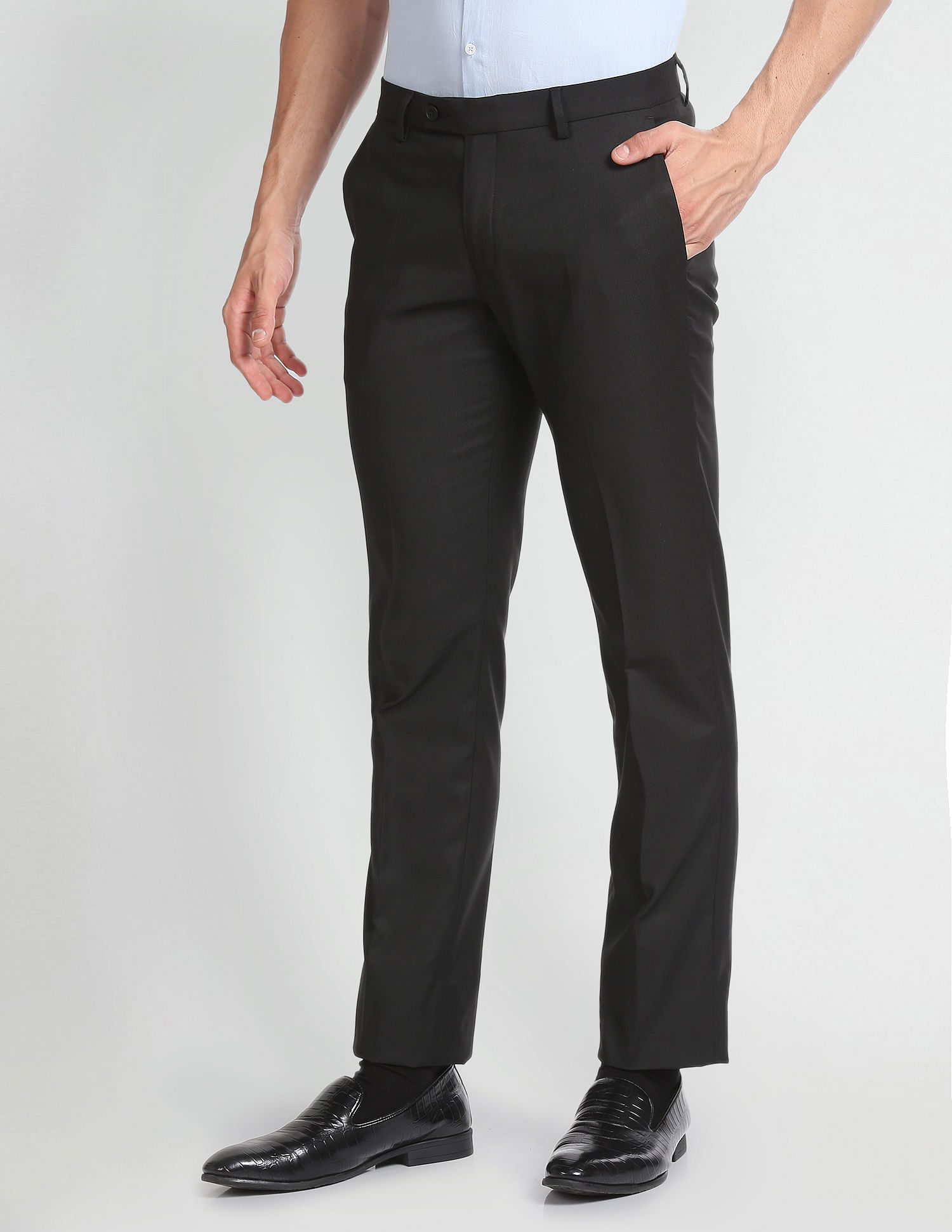 Arrow Tailored Regular Fit Twill Formal Trousers