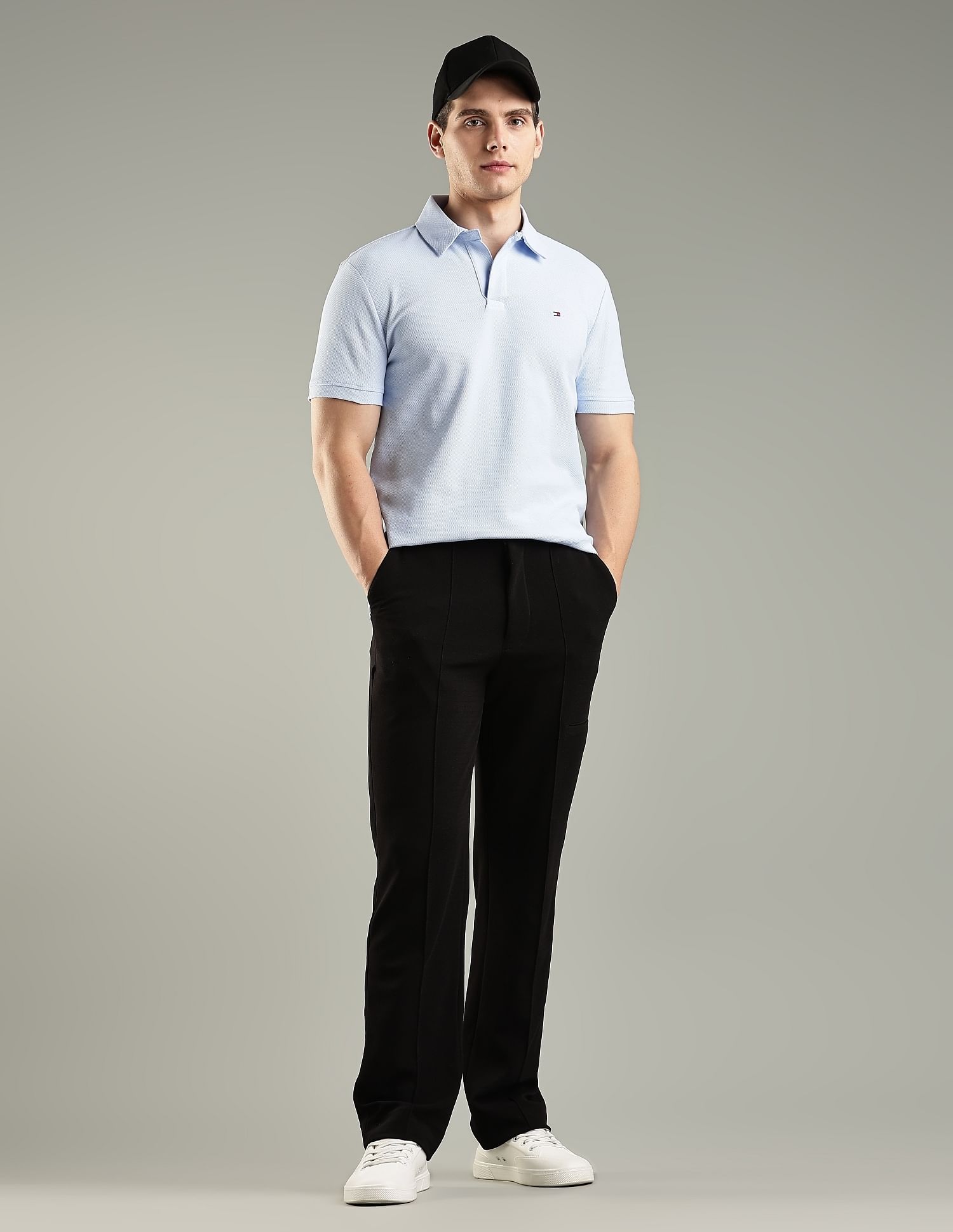 Tommy Hilfiger Solid Regular-Fit Cotton Polo T-Shirt