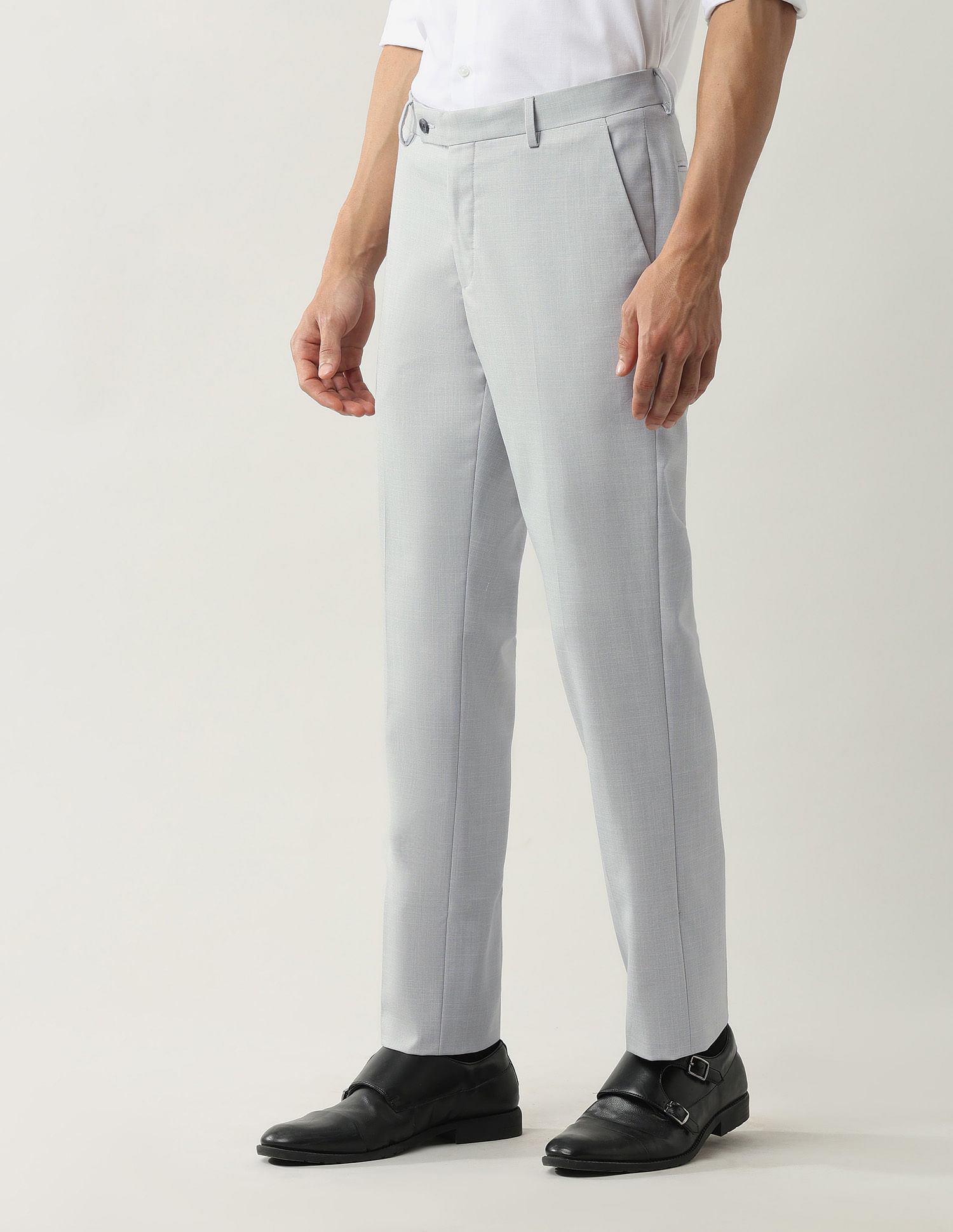 Arrow Regular Fit Dobby Weave Autoflex Trousers