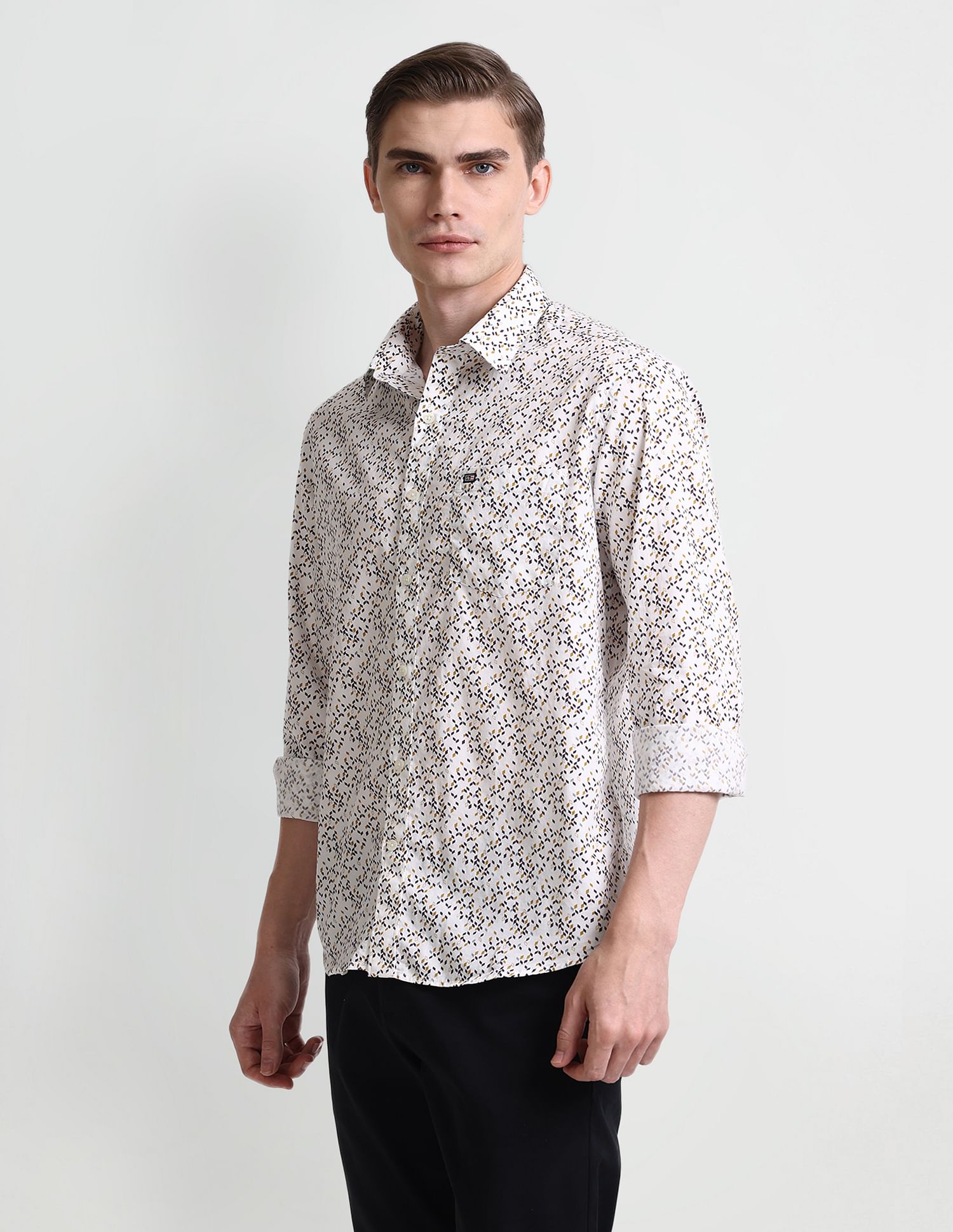 Arrow Sport Slim Fit Geometric Print Shirt