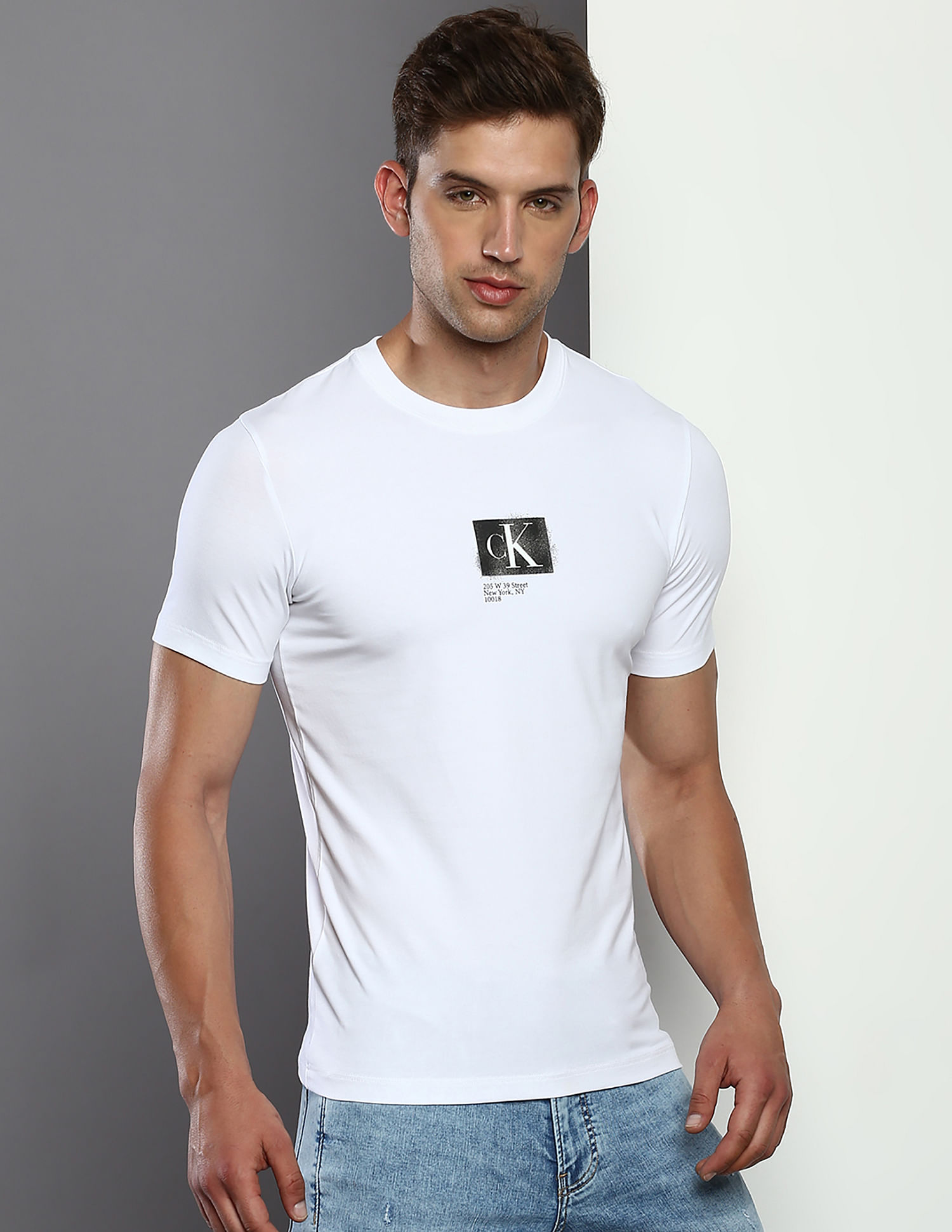 Calvin Klein Crew Neck Landscape Box T-Shirt