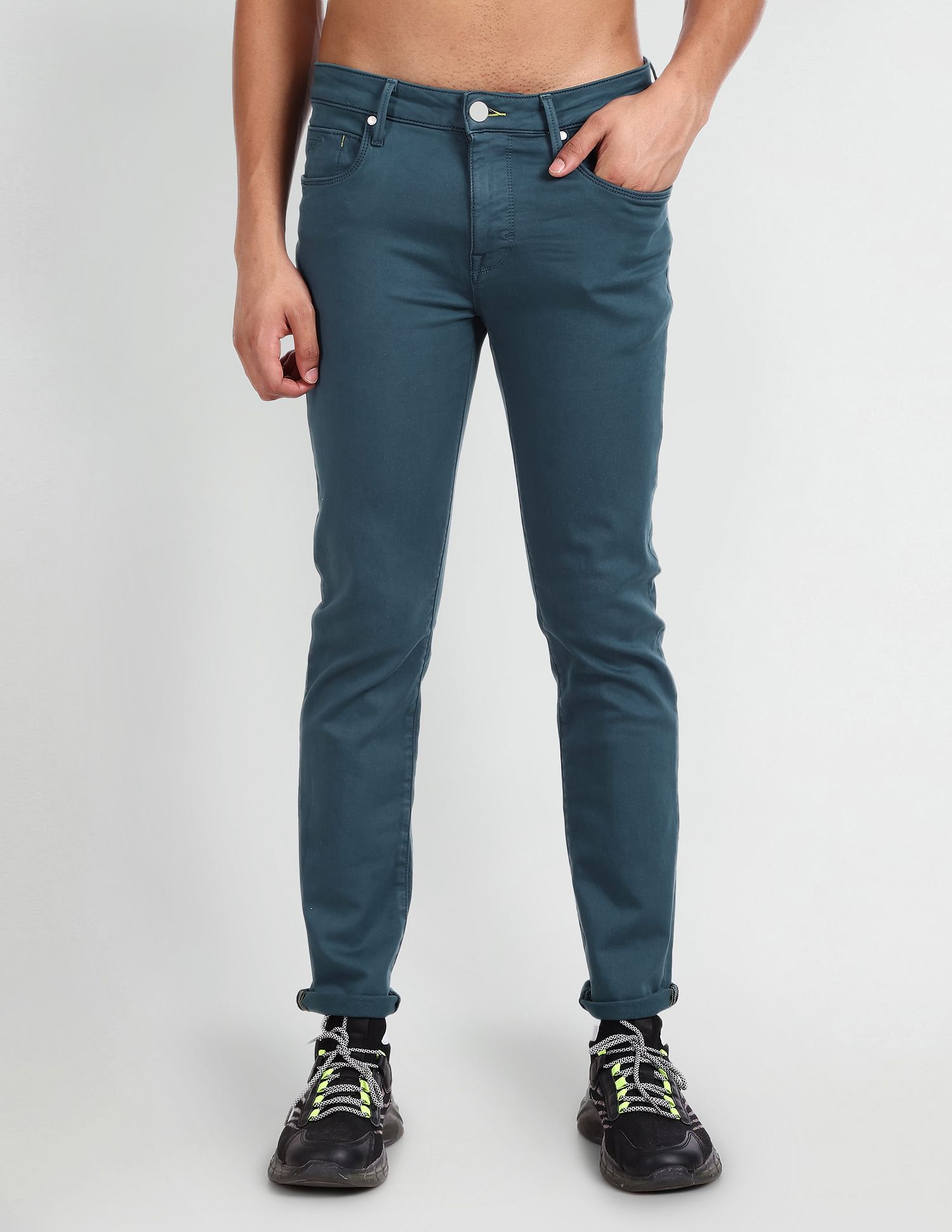 Flying Machine Michael Slim Tapered Mid Rise Jeans