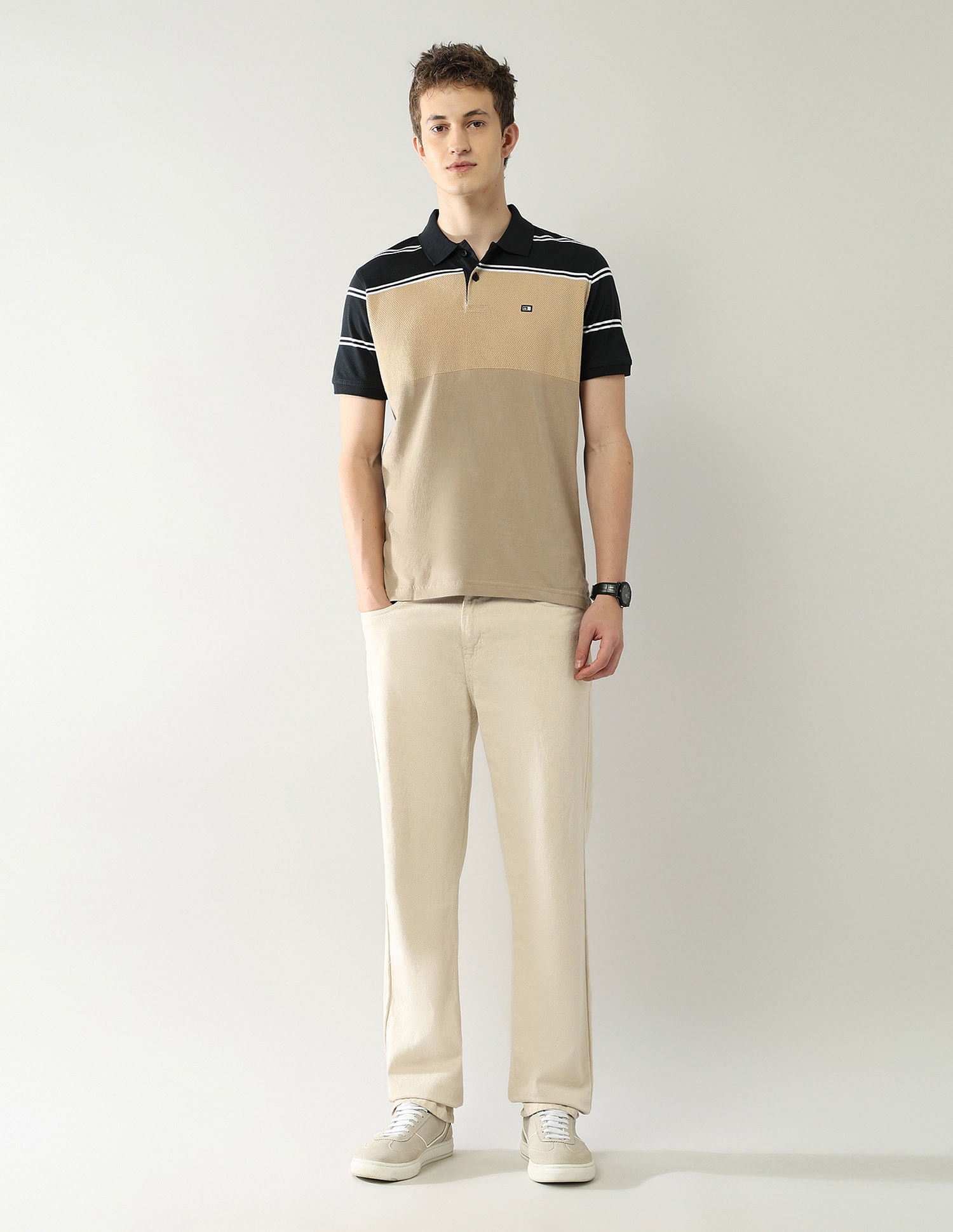 Arrow Sport Colourblocked Regular Fit Polo Shirt