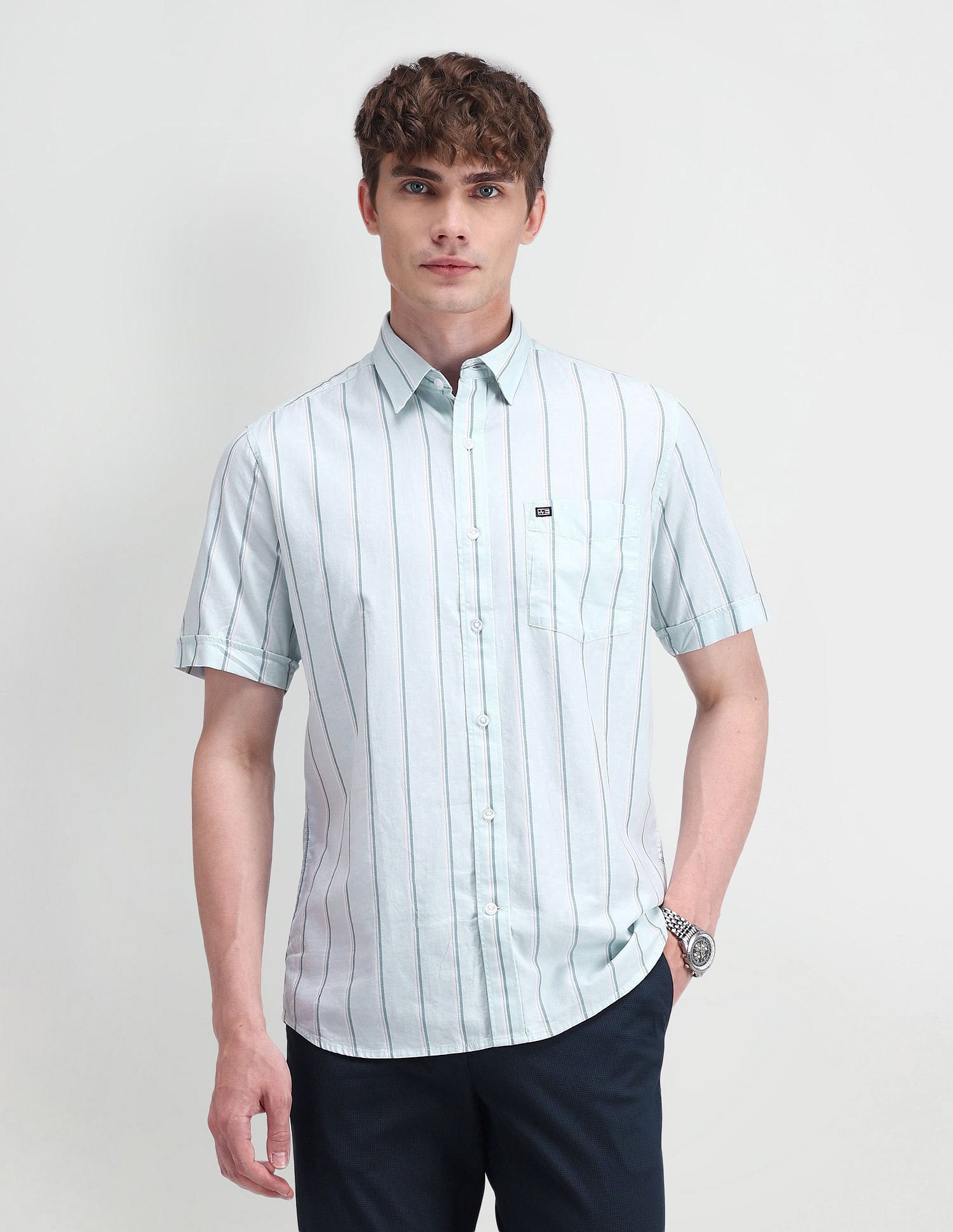 Arrow Sport Liberty Classic Vertical Striped Shirt
