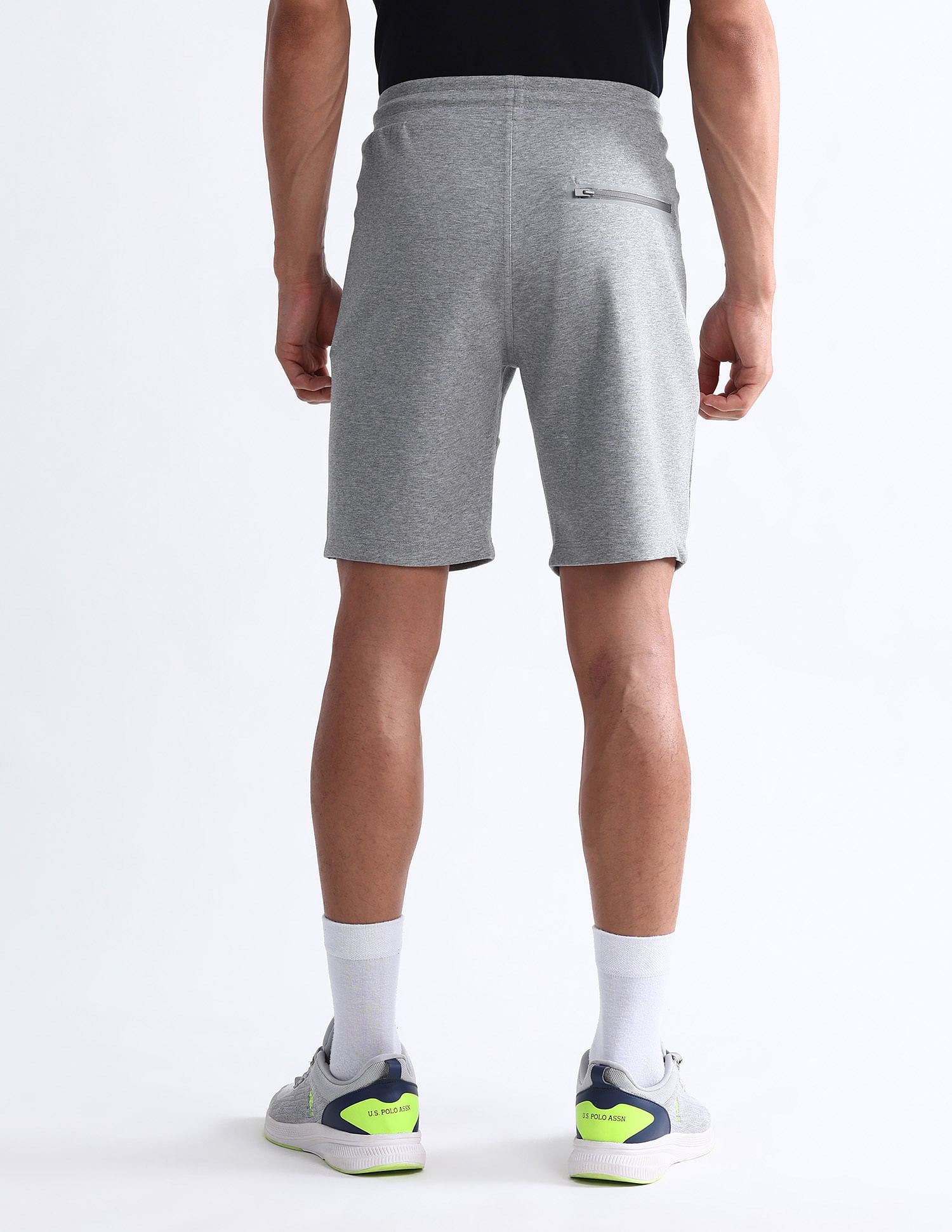 USPA Active Heathered Slim Fit Active Shorts