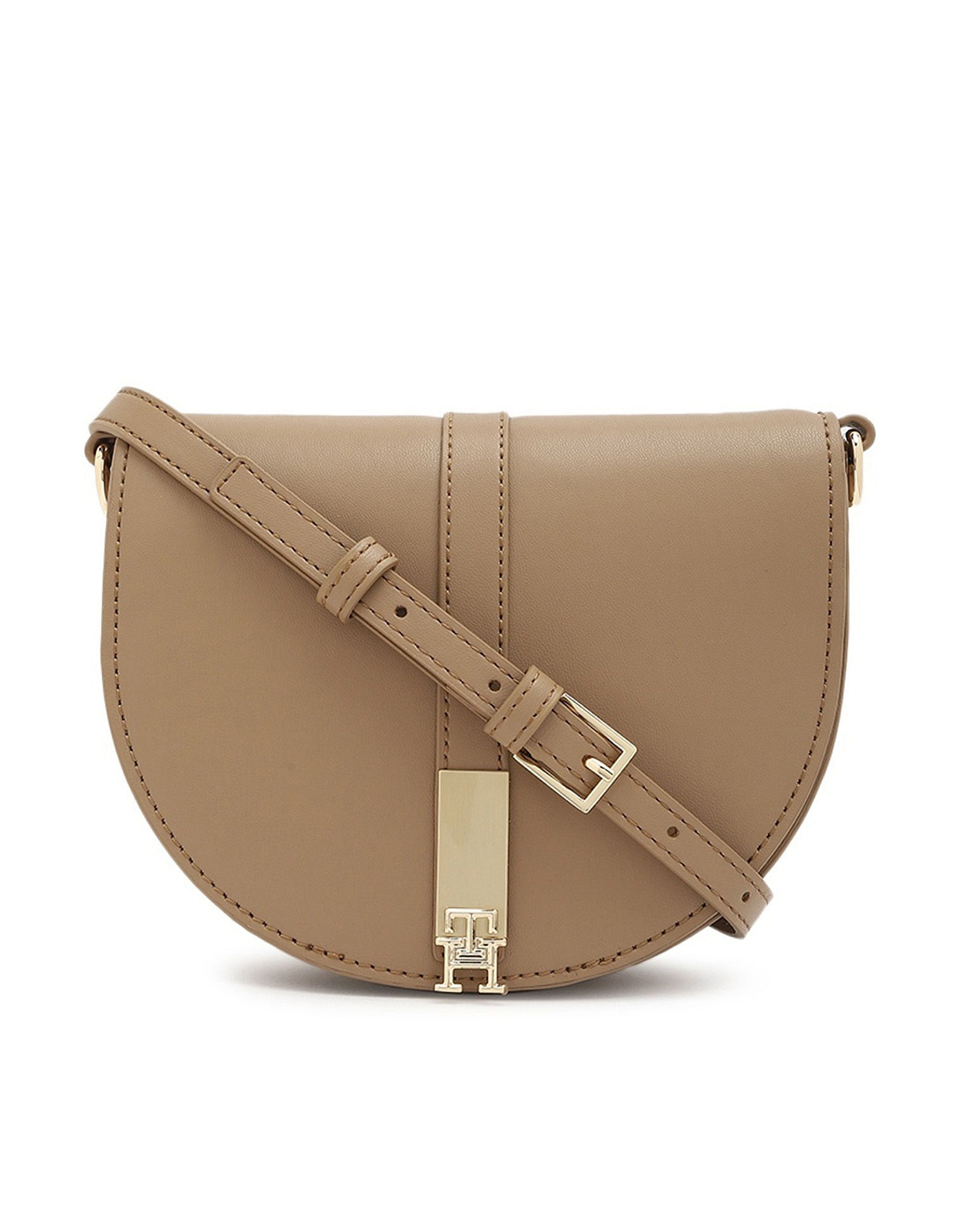Tommy Hilfiger Solid Khaki Pu Sling Bag