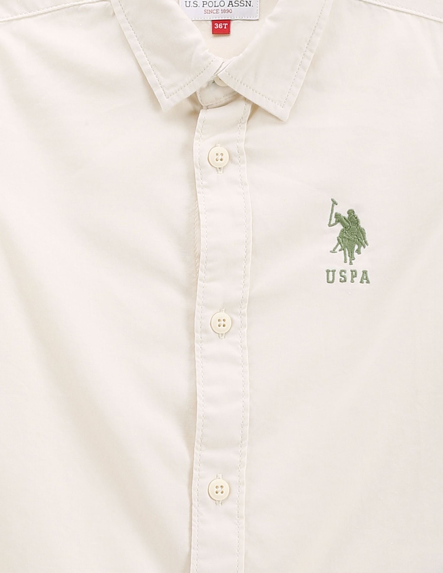 U.S. Polo Assn. Kids Boys Cutaway Collar Brand Solid Shirt