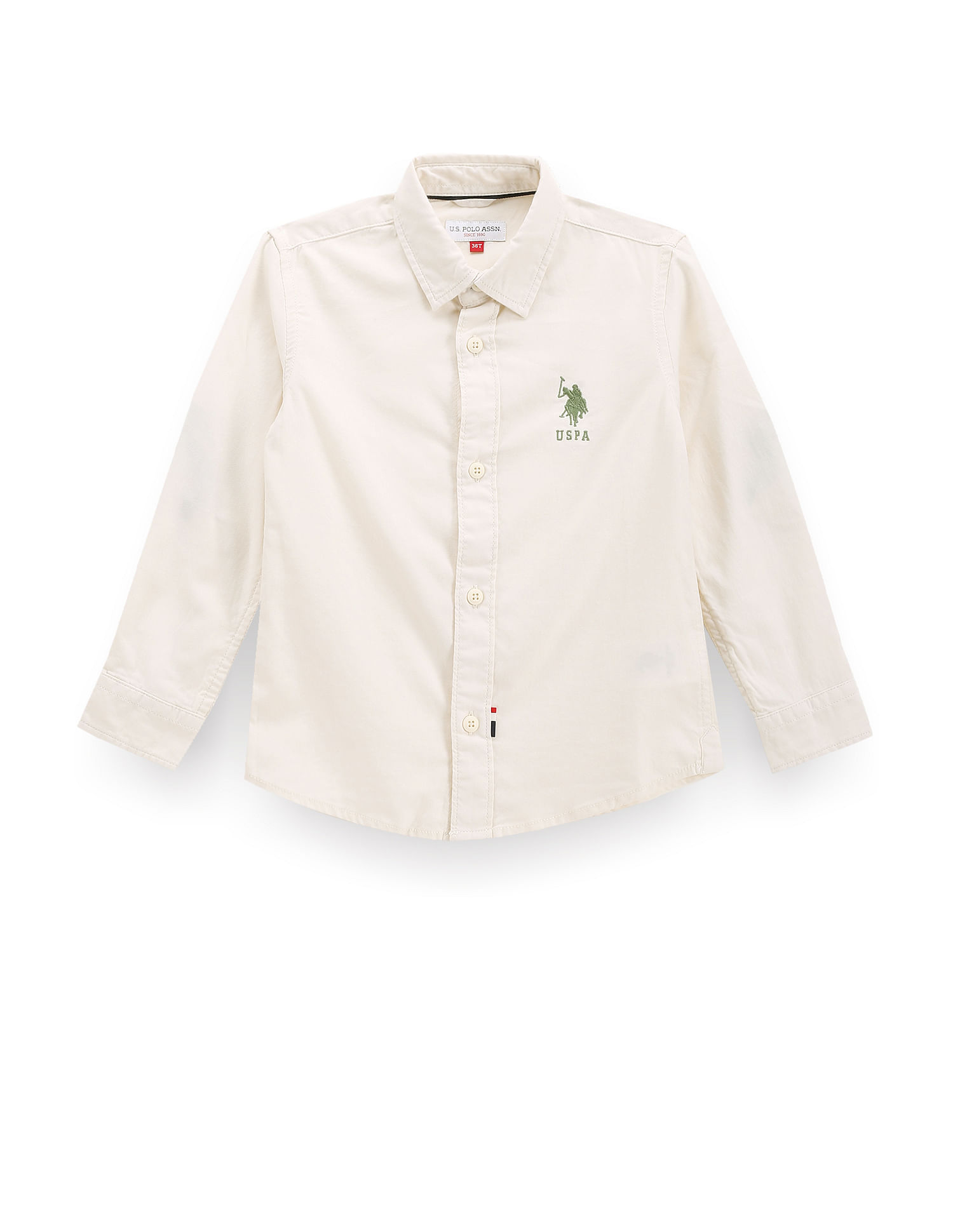 U.S. Polo Assn. Kids Boys Cutaway Collar Brand Solid Shirt