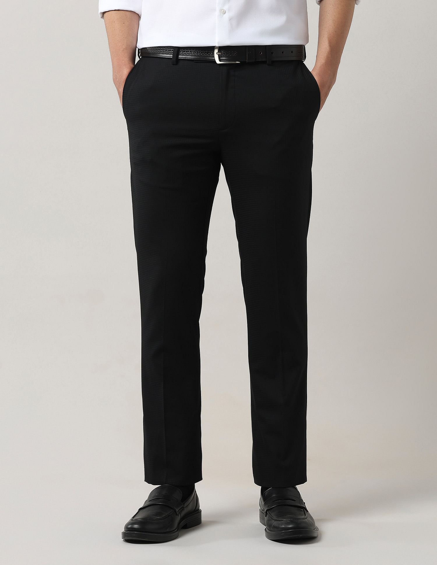 Arrow Autoflex Textured Regular Fit Trousers