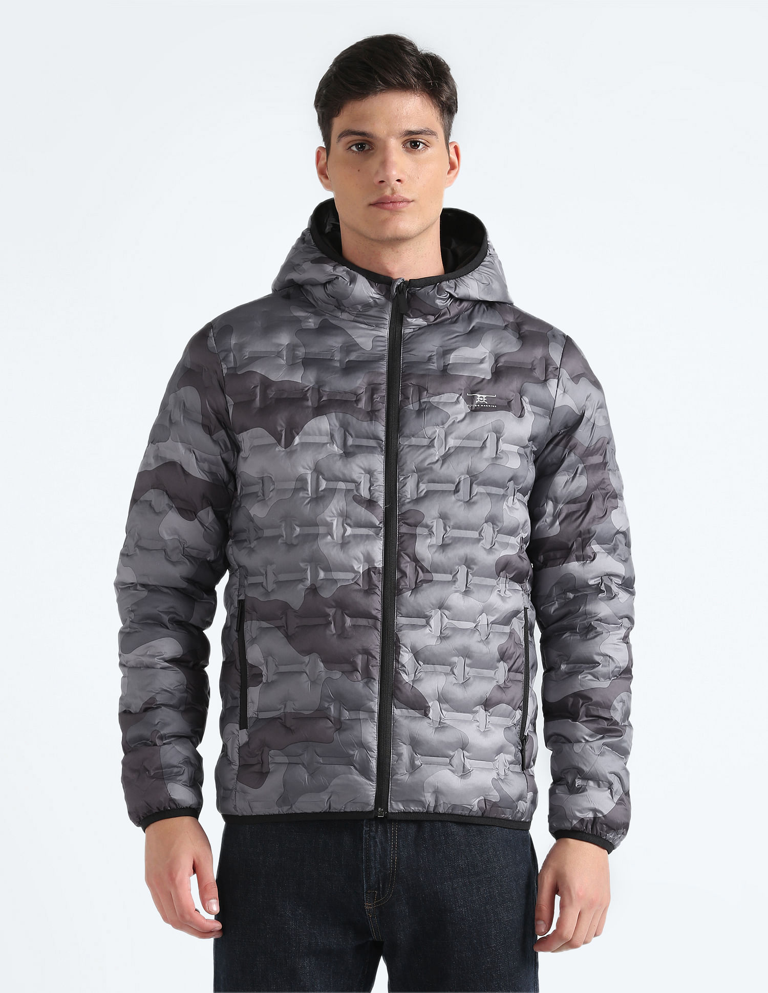 Flying Machine Camouflage Thermo Tech Hooded Jacket