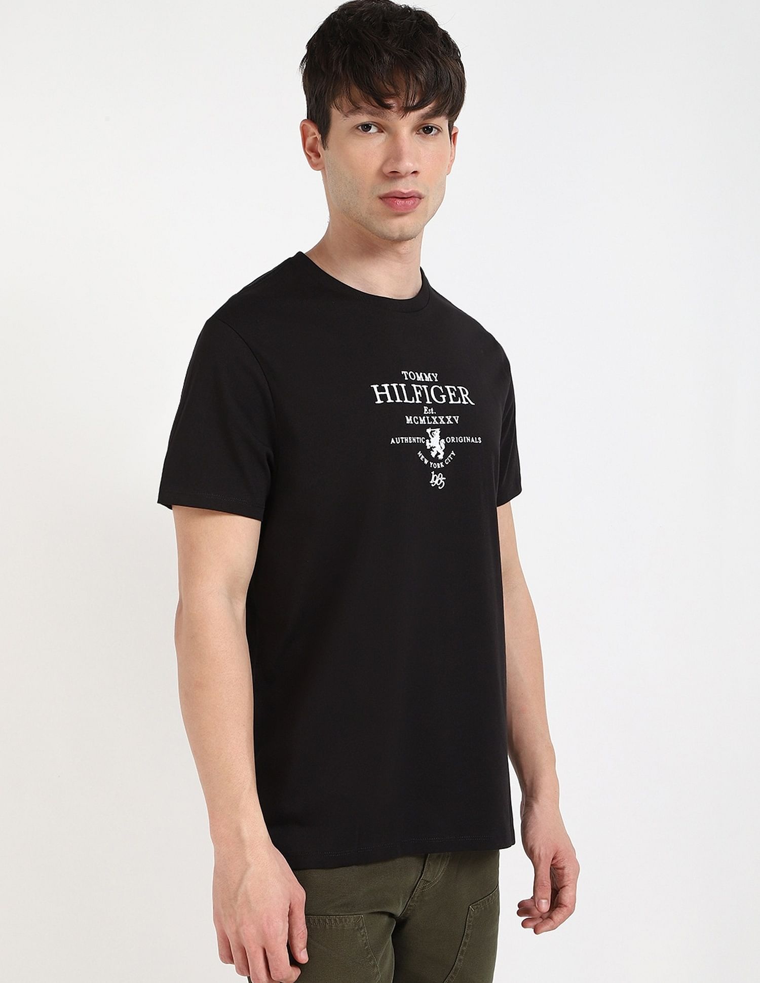 Tommy Hilfiger Embroidered Logo Regular-Fit Cotton T-Shirt
