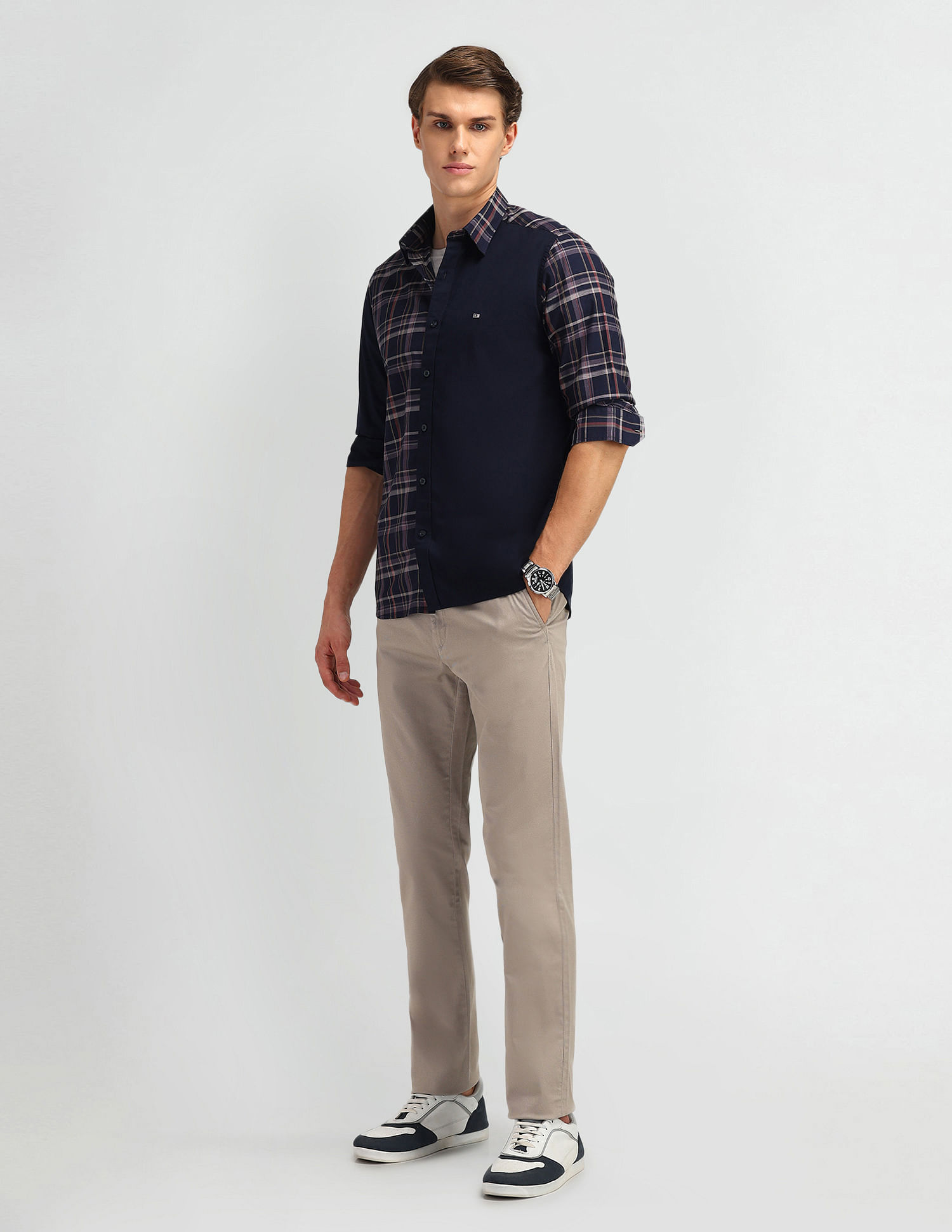 Arrow Sport Manhattan Slim Fit Tartan Checked Shirt