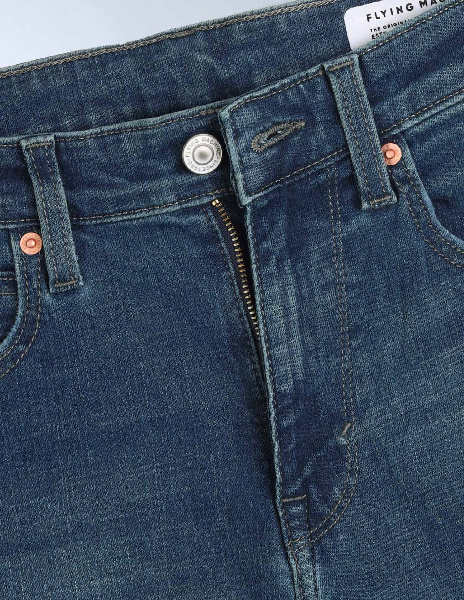 Flying Machine Freddie Slim Straight Fit Stone Washed Jeans
