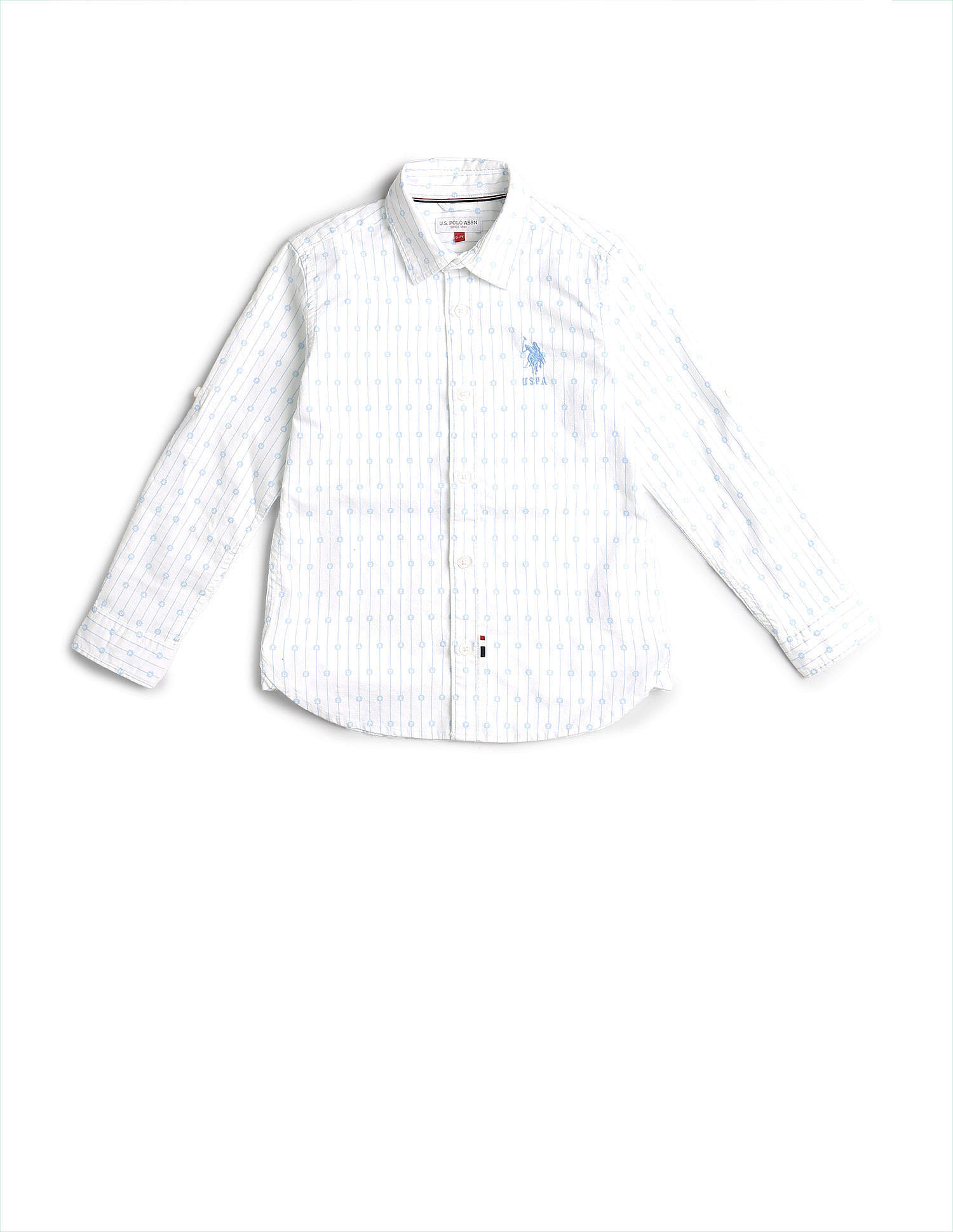 U.S. Polo Assn. Kids Boys Vertical Striped Oxford Shirt