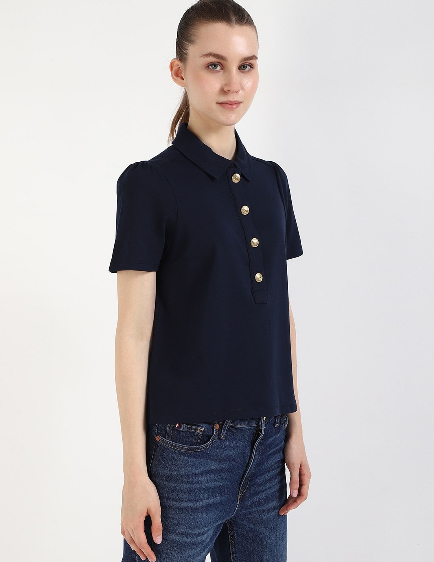 Tommy Hilfiger Solid Slim-Fit Cotton Polo T-Shirt