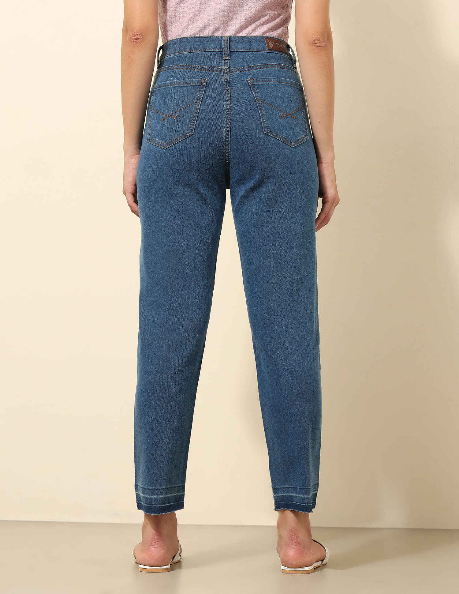 U.S. Polo Assn. Women High Rise Mom Fit Jeans
