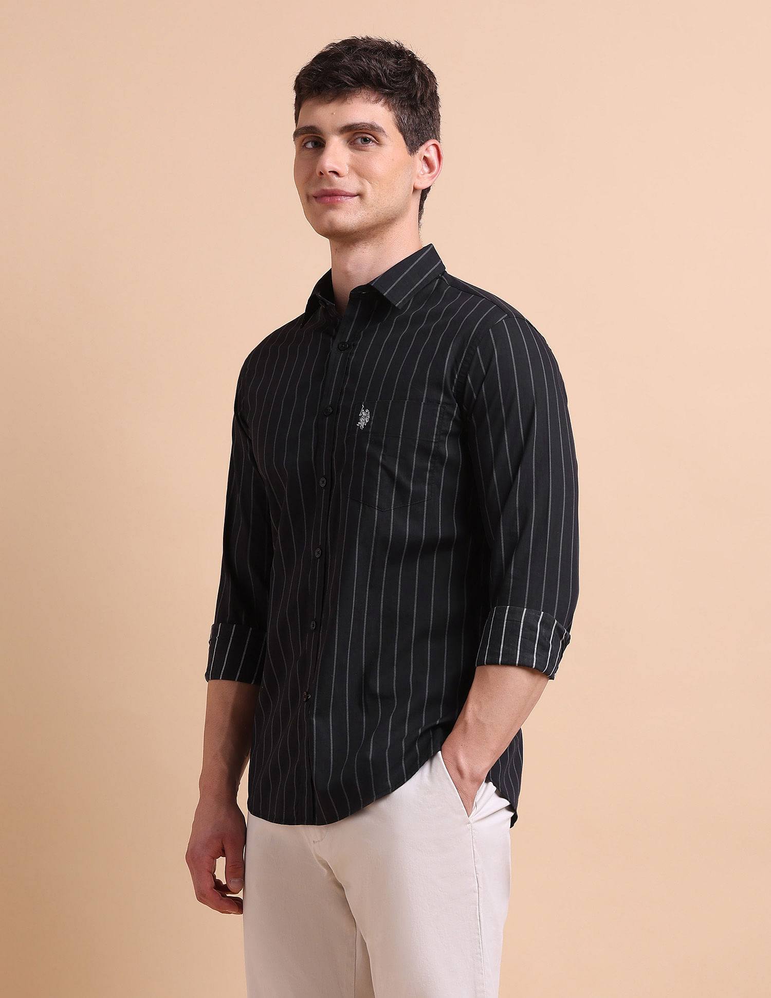 U.S. Polo Assn. Vertical Striped Tailored Fit Shirt