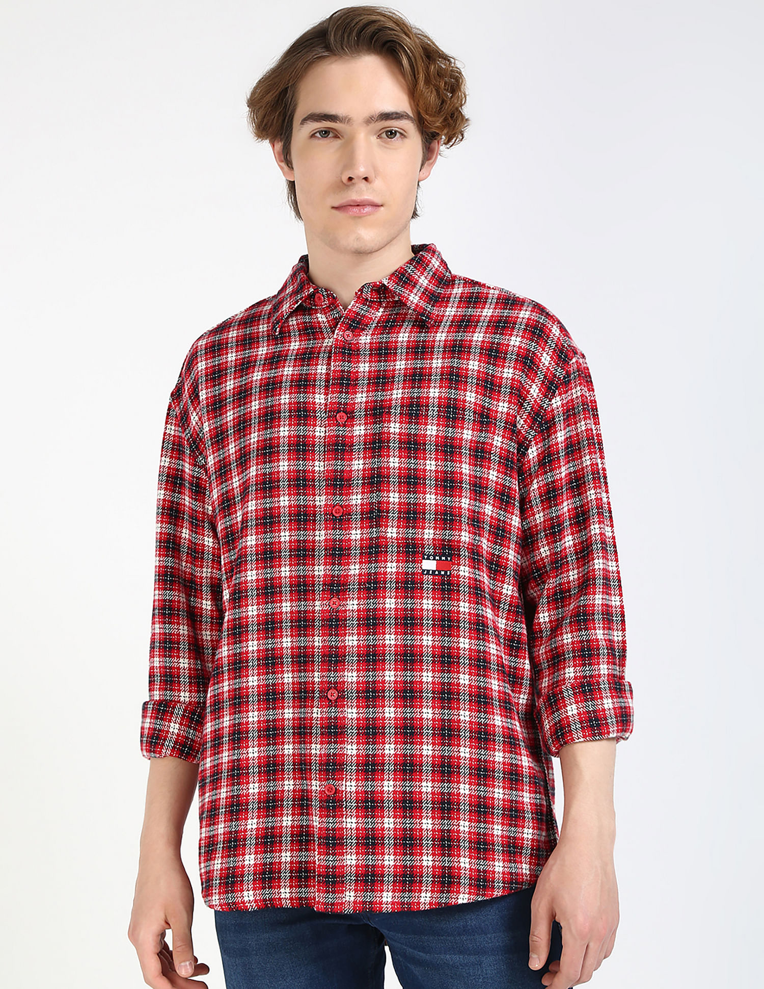 Tommy Hilfiger Kids Relaxed Fit Tartan Checked Shirt