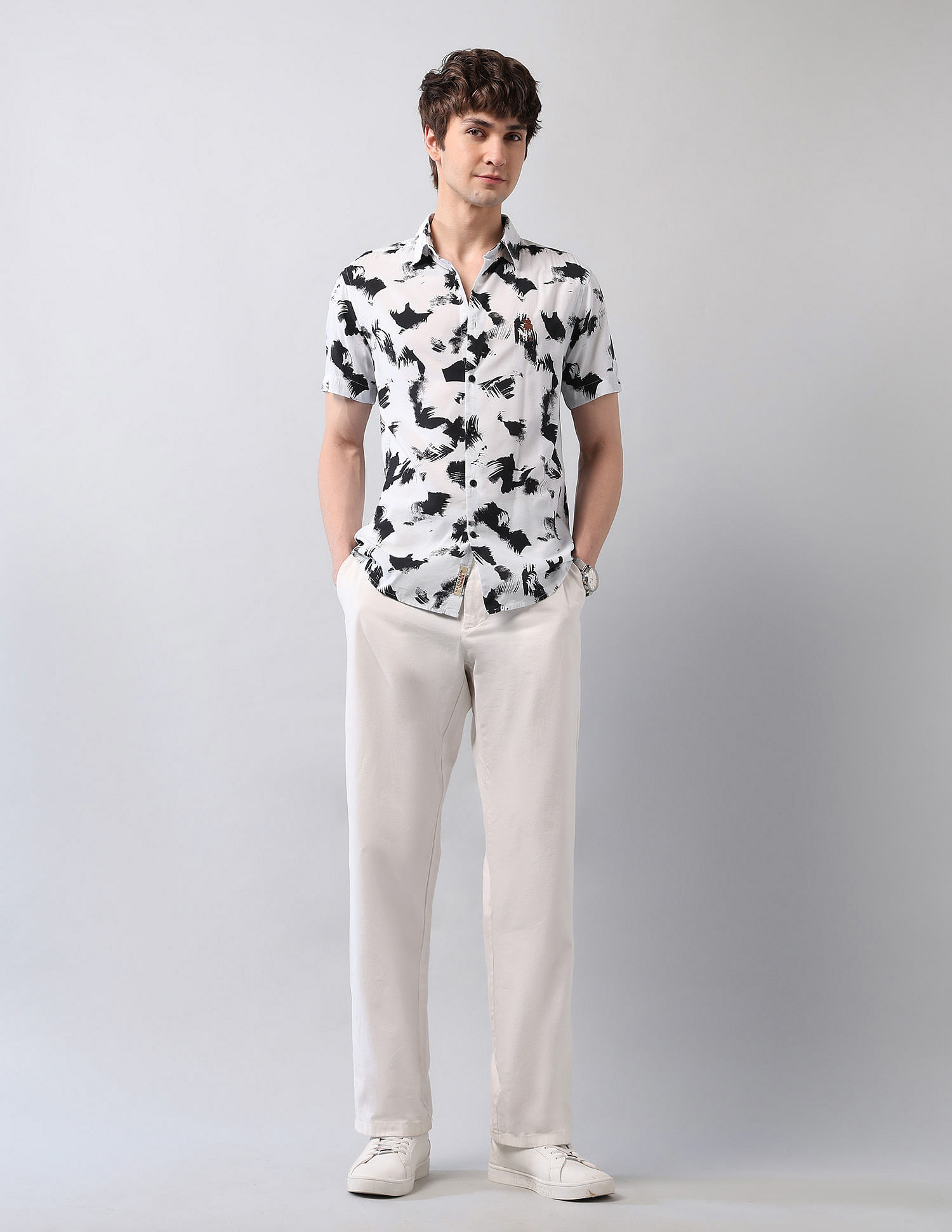U.S. Polo Assn. Denim Co. Abstract Printed Regular Fit Shirt