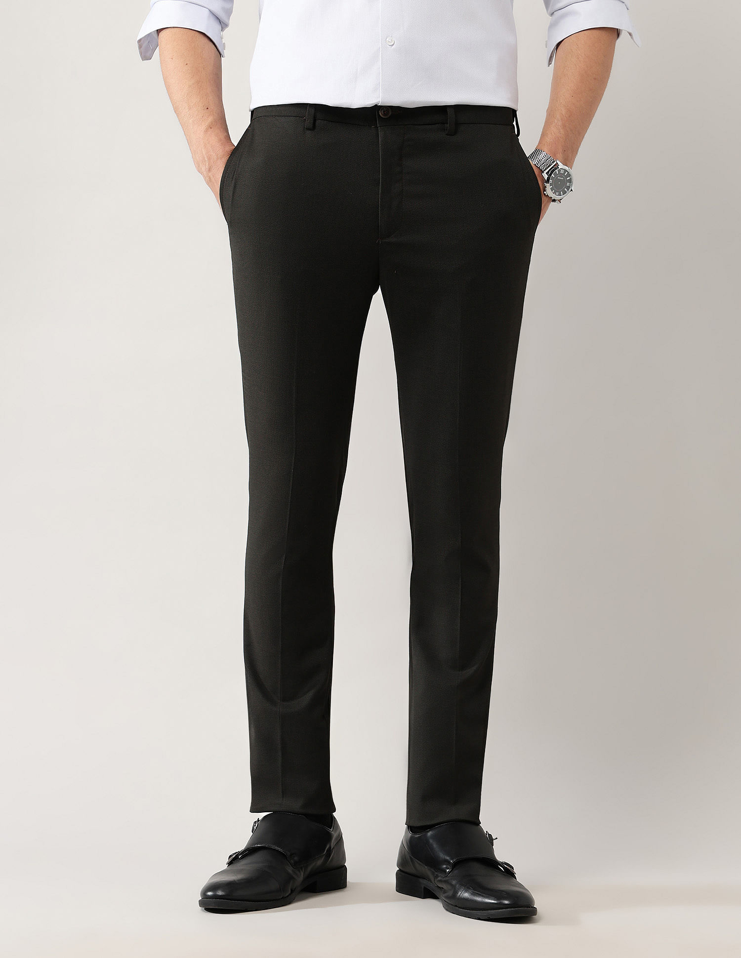 Arrow Newyork Textured Autoflex Trousers