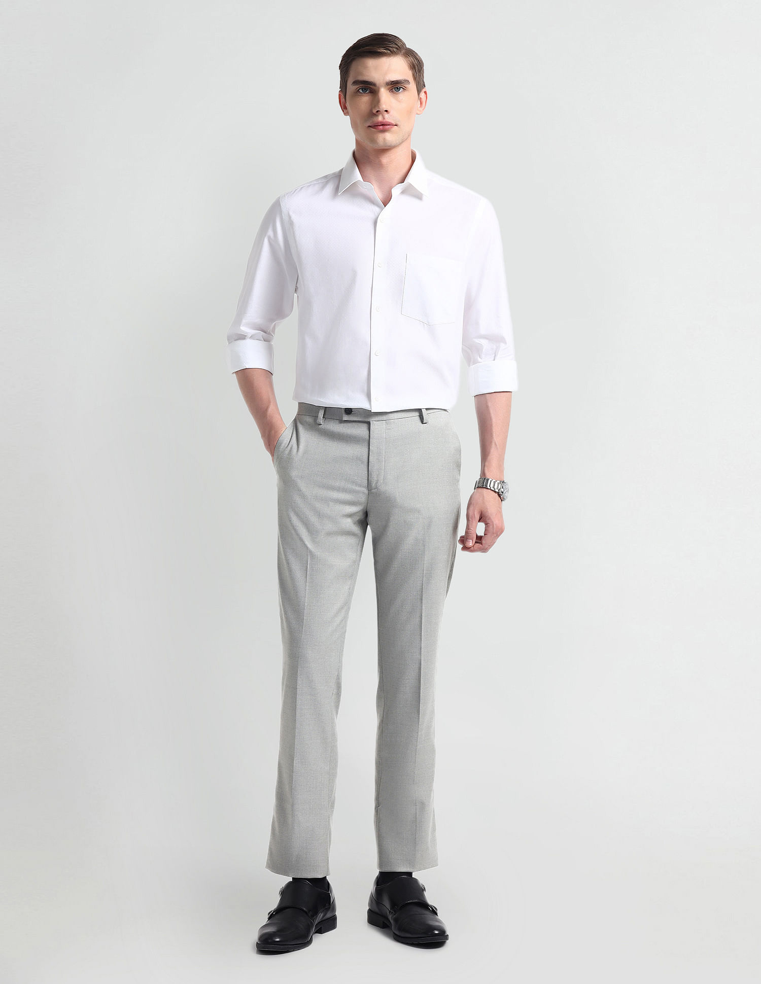 Arrow Tapered Fit Dobby Trousers