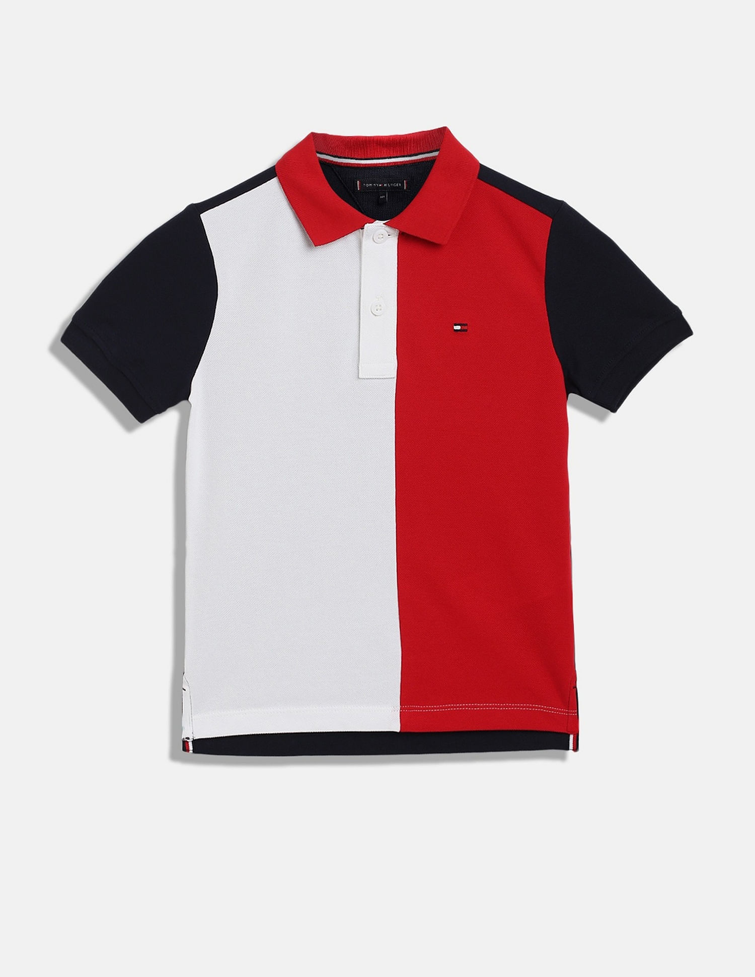 Tommy Hilfiger Kids Boys Colorblock Regular-Fit Cotton Polo T-Shirt