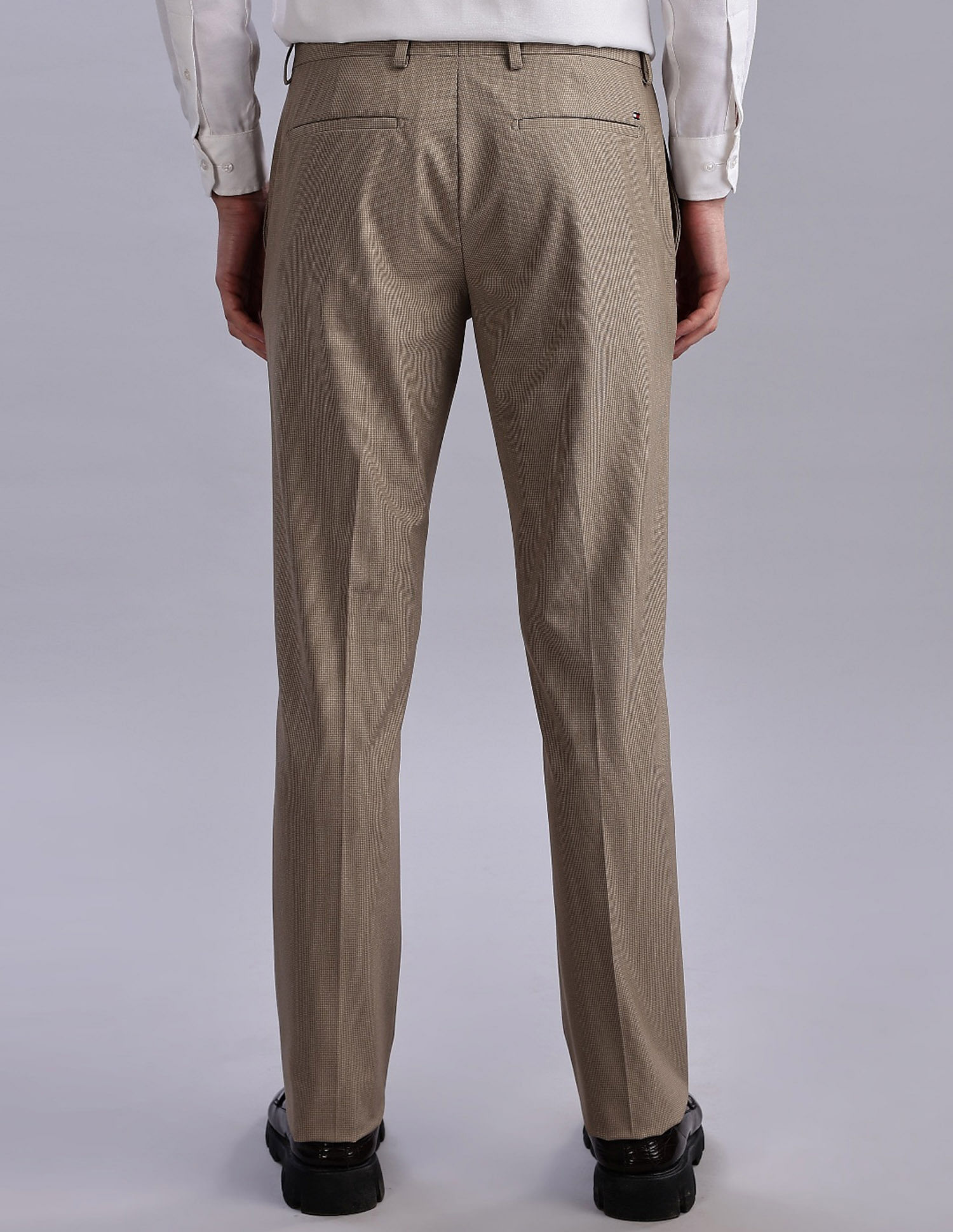 Tommy Hilfiger Regular-Fit Textured Mid Rise Trousers
