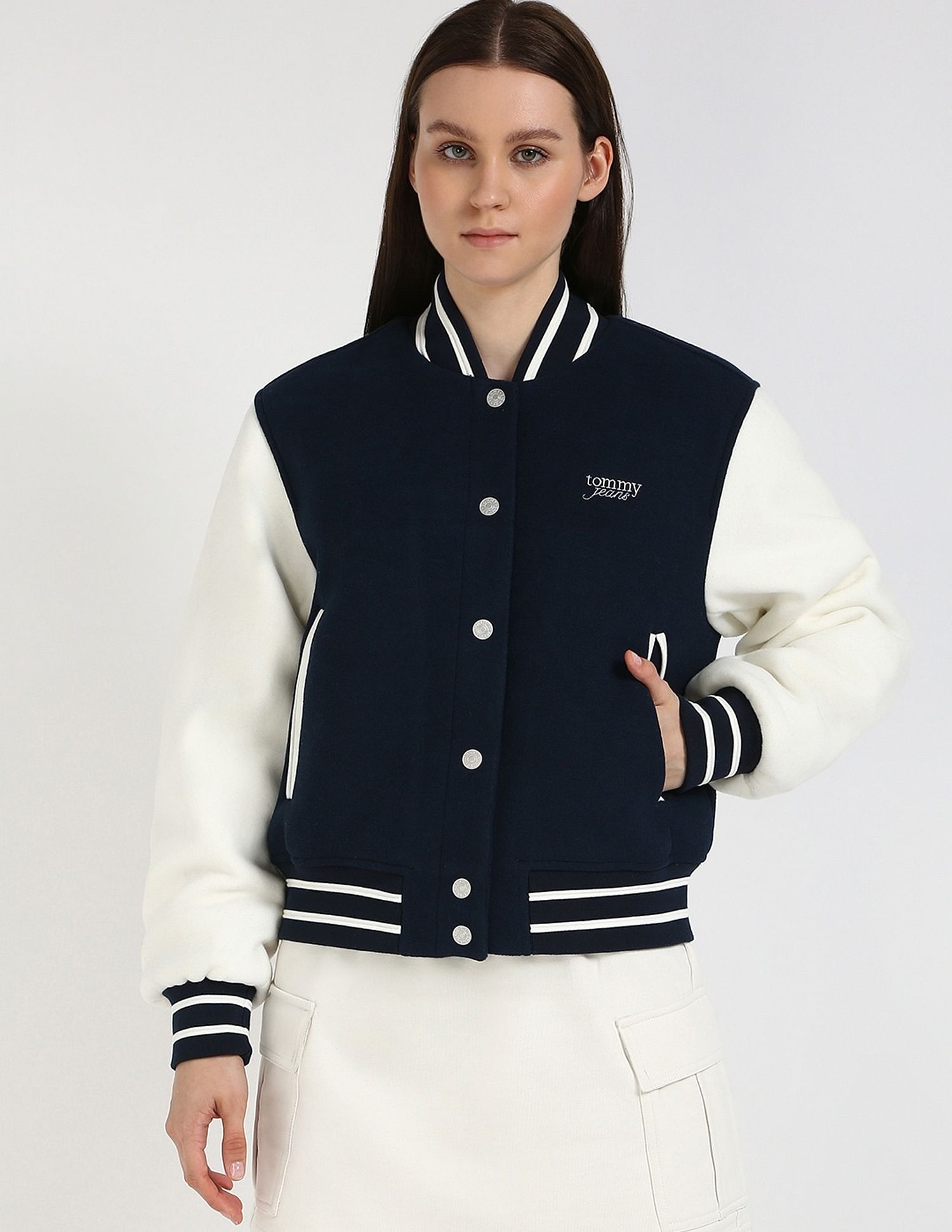 Tommy Hilfiger Regular-Fit Polyester Baseball Collar Varsity Jacket