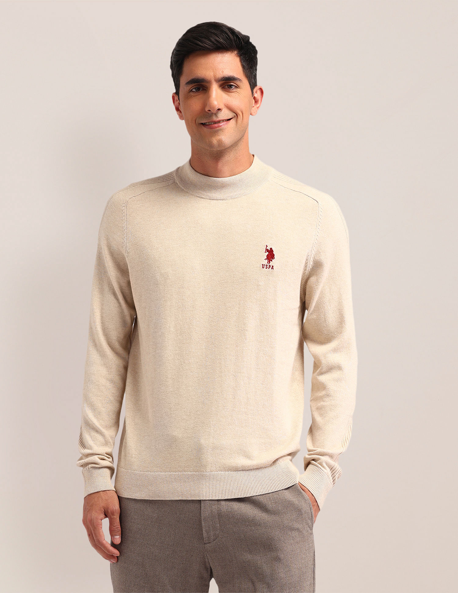 U.S. Polo Assn. Textured Regular Fit Sweater