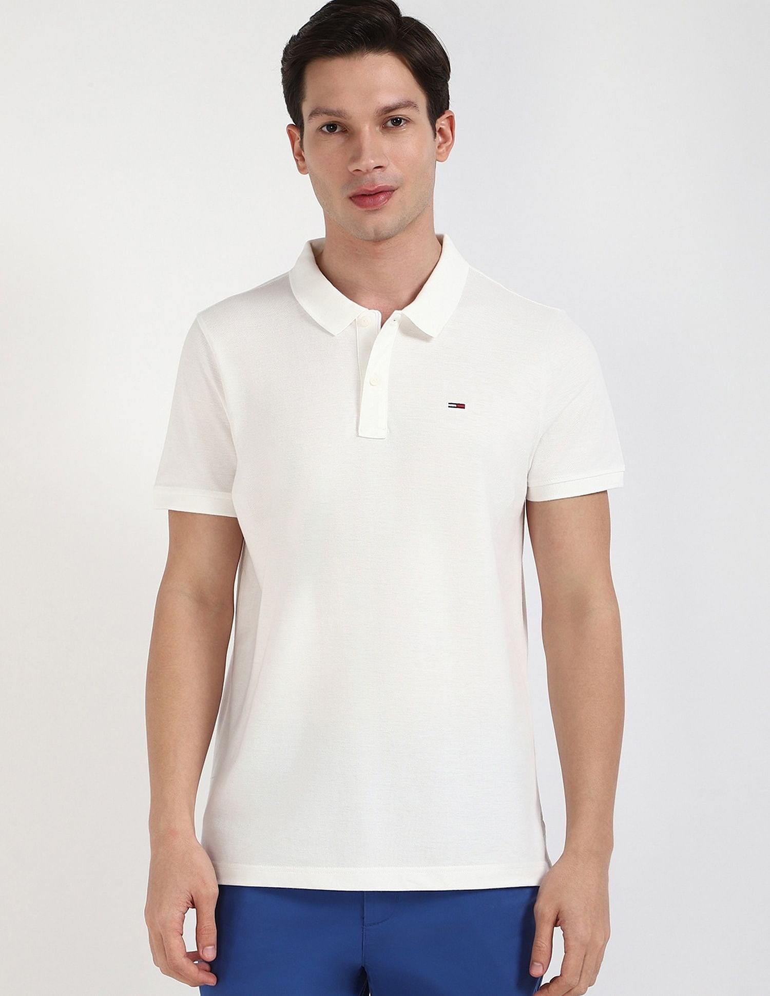 Tommy Hilfiger Solid Slim-Fit Cotton Polo Shirt