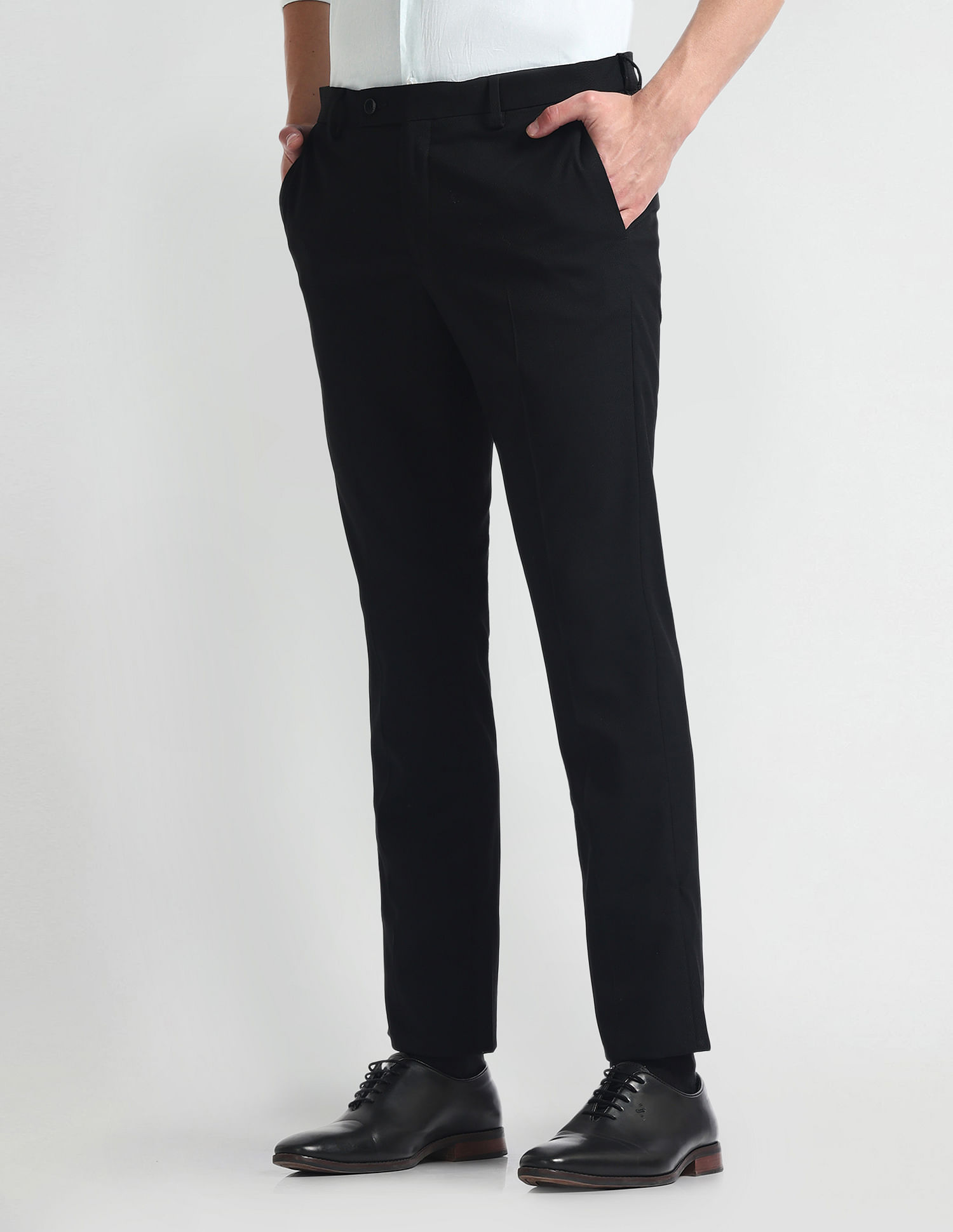 Arrow Slim Fit Mid Rise Trousers