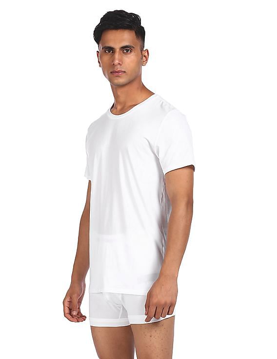 Men Calvin Solid White Buy Underwear Klein Neck Crew T-Shirt
