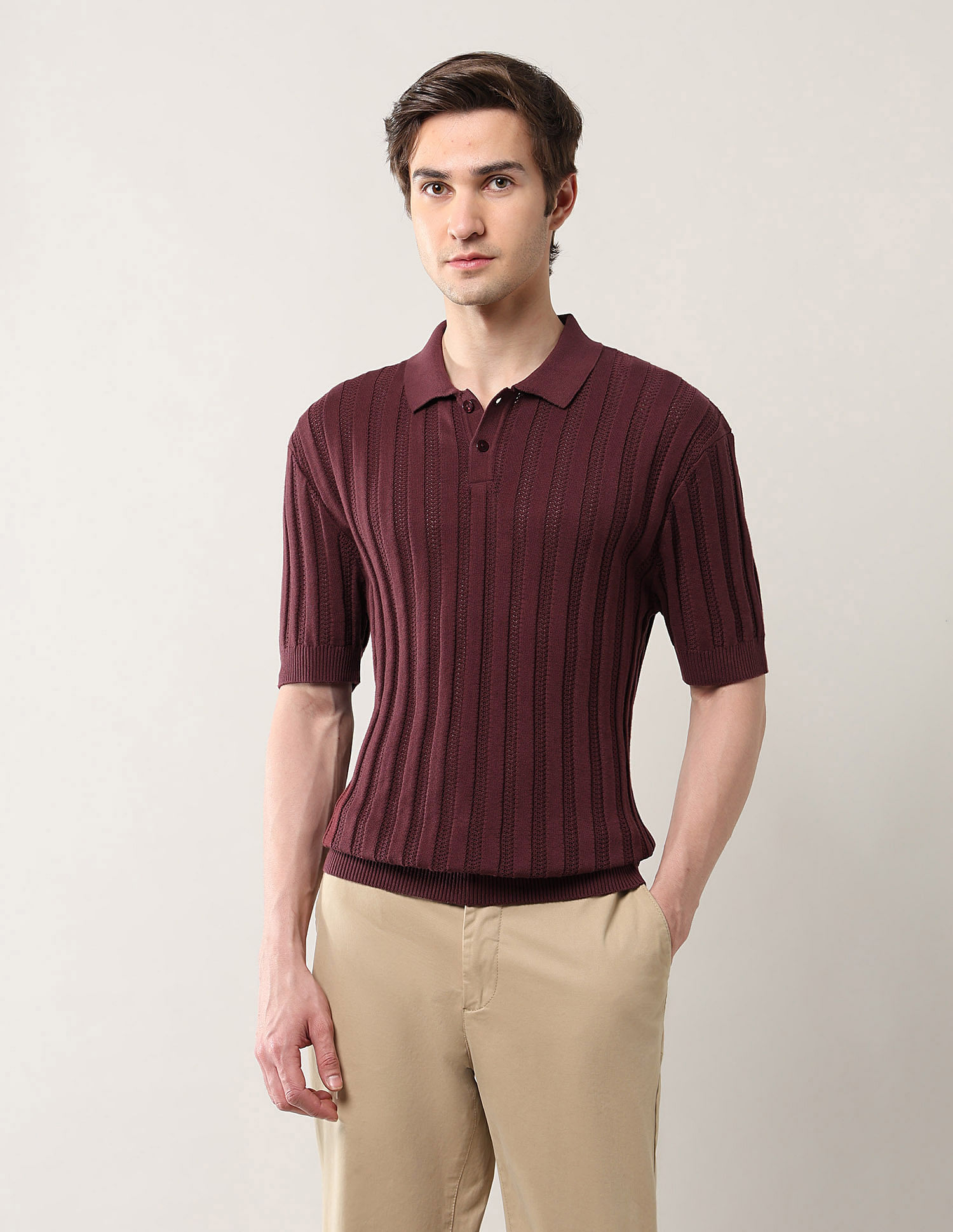 Arrow Textured Relaxed Fit Polo Shirt