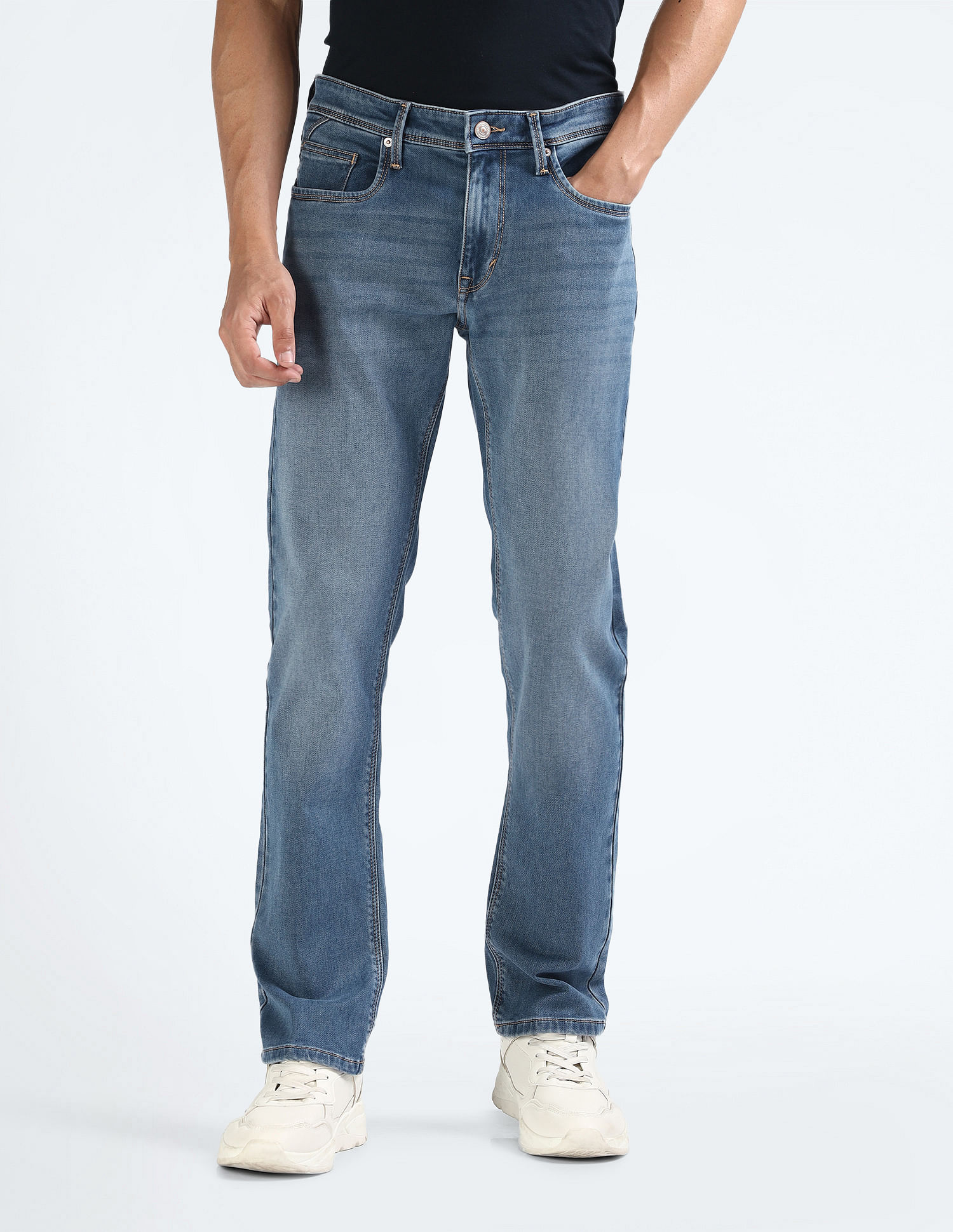Flying Machine Slim Straight Fit Mid Rise Jeans