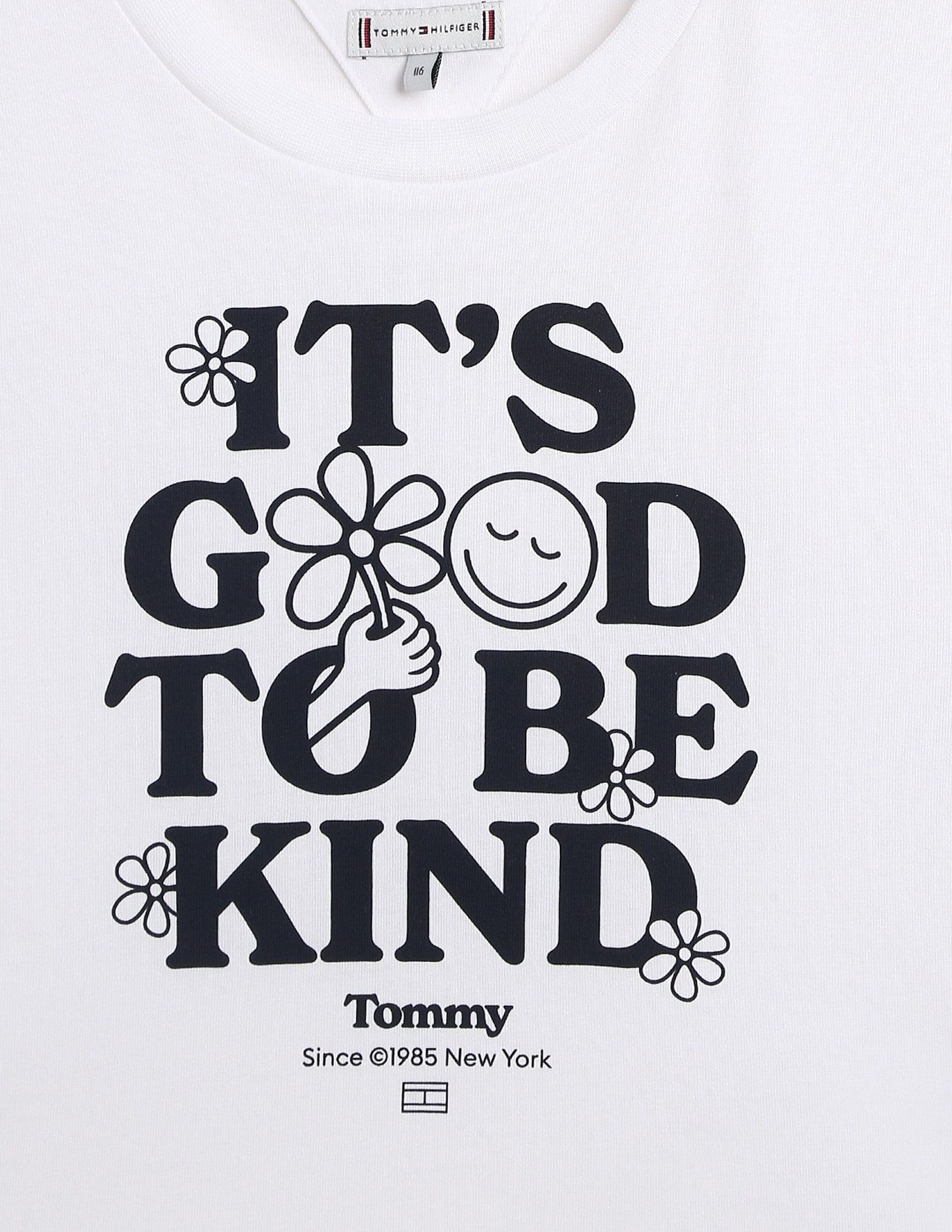 Tommy Hilfiger Kids Girls Printed Relaxed-Fit Cotton T-Shirt