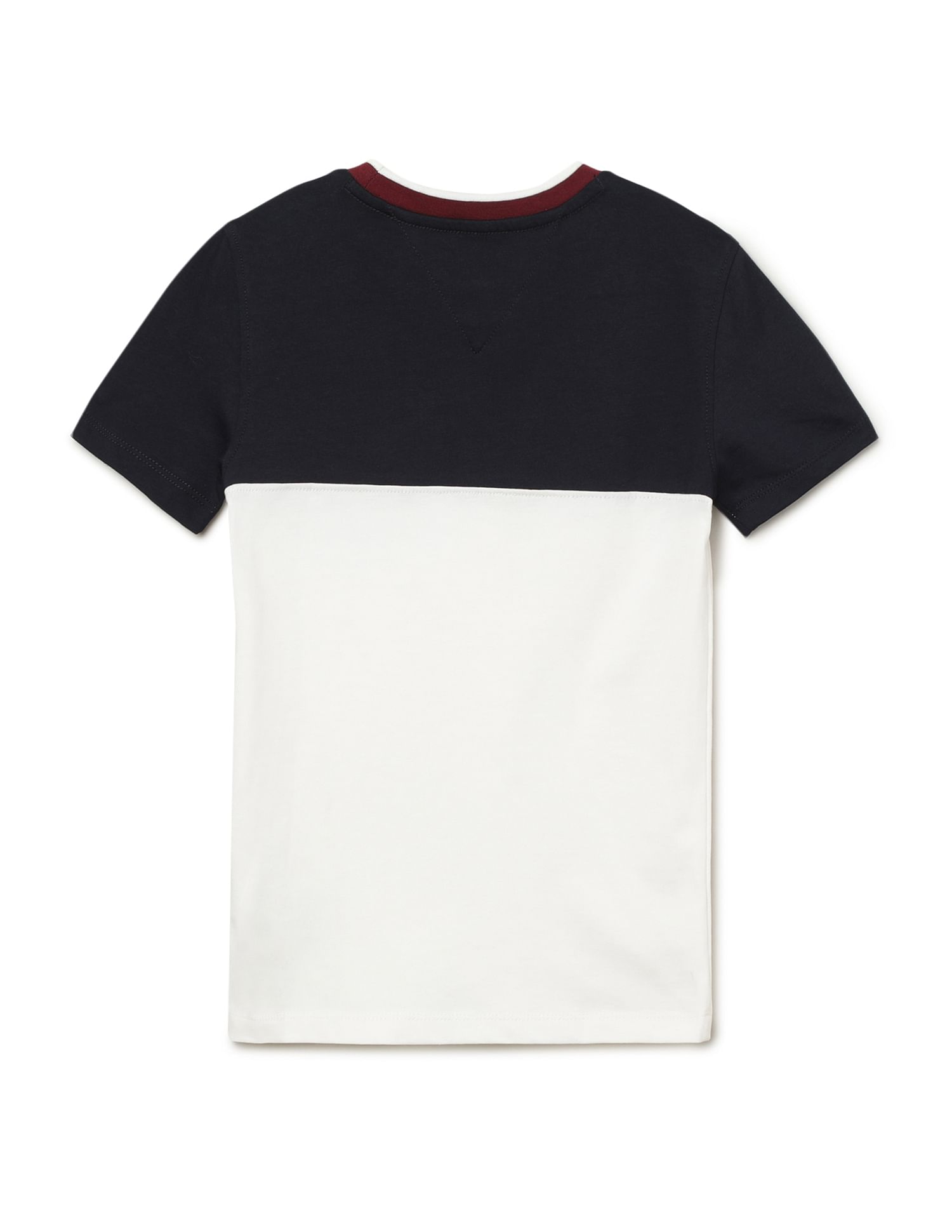 Tommy Hilfiger Kids Boys Colorblock Logo Embroidered T-Shirt