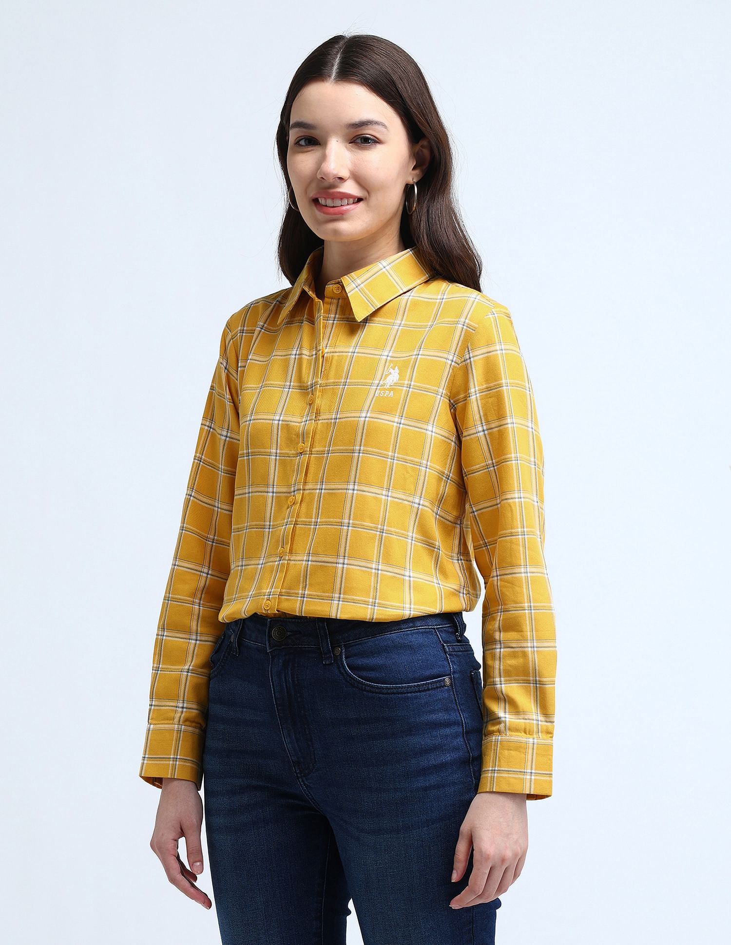 U.S. Polo Assn. Women Tartan Checked Twill Shirt