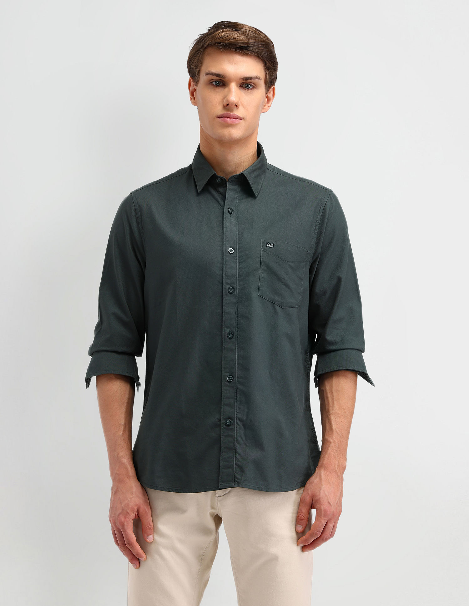 Arrow Sport Tailored Fit Solid Shirt