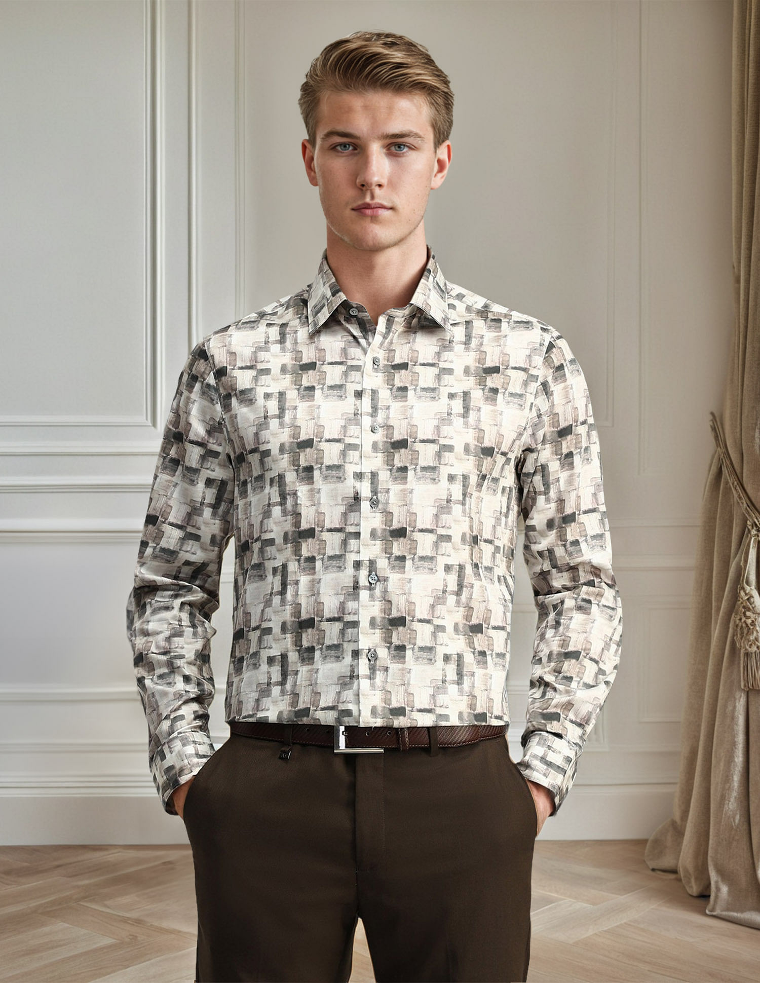 Arrow Pure Cotton Abstract Printed Shirt