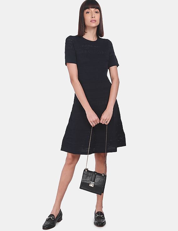 Buy Tommy Hilfiger Women Navy Nataly Pointelle Knit Dress - NNNOW.com Buy Tommy Hilfiger Women Navy Nataly Pointelle Knit Dress - NNNOW.com