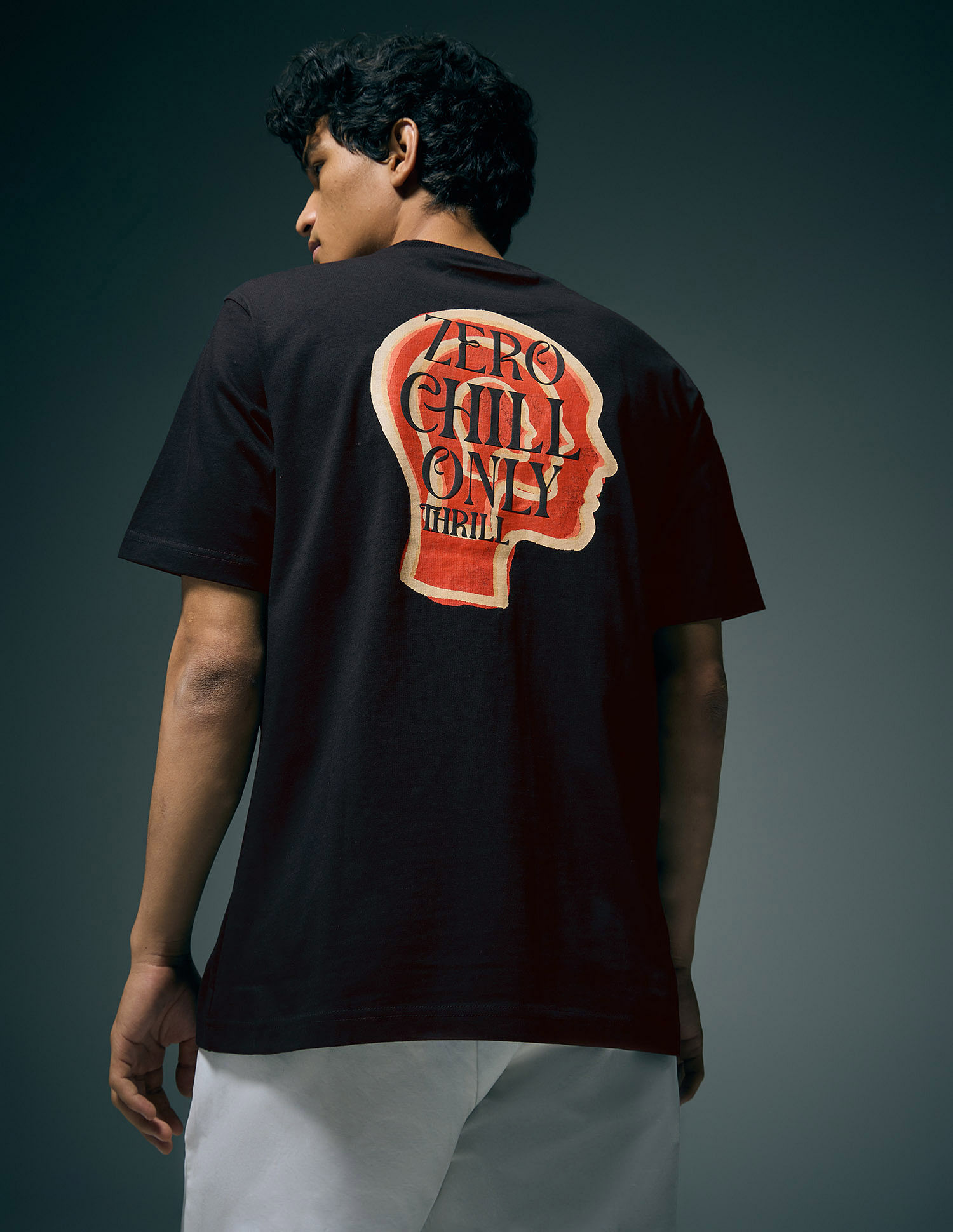 Flying Machine Abstract Printed Relaxed Fit T-Shirt