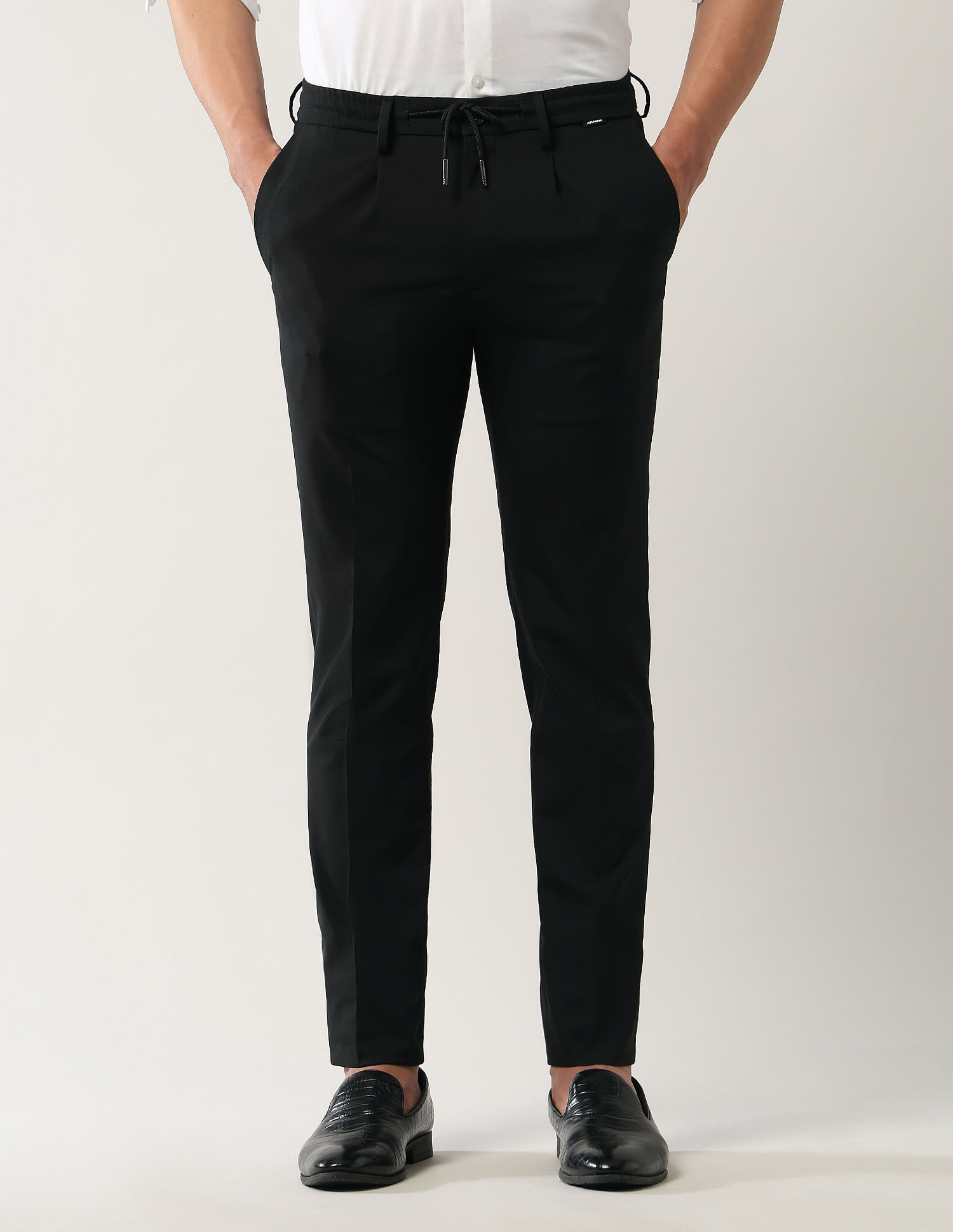 Arrow Newyork Mid Rise Textured Trousers