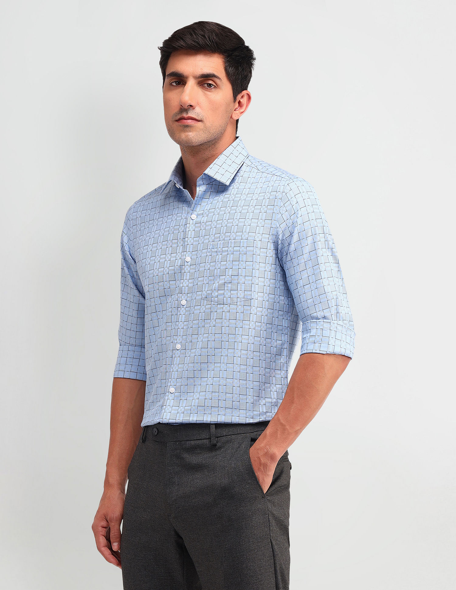 Arrow Manhattan Slim Fit Checked Shirt