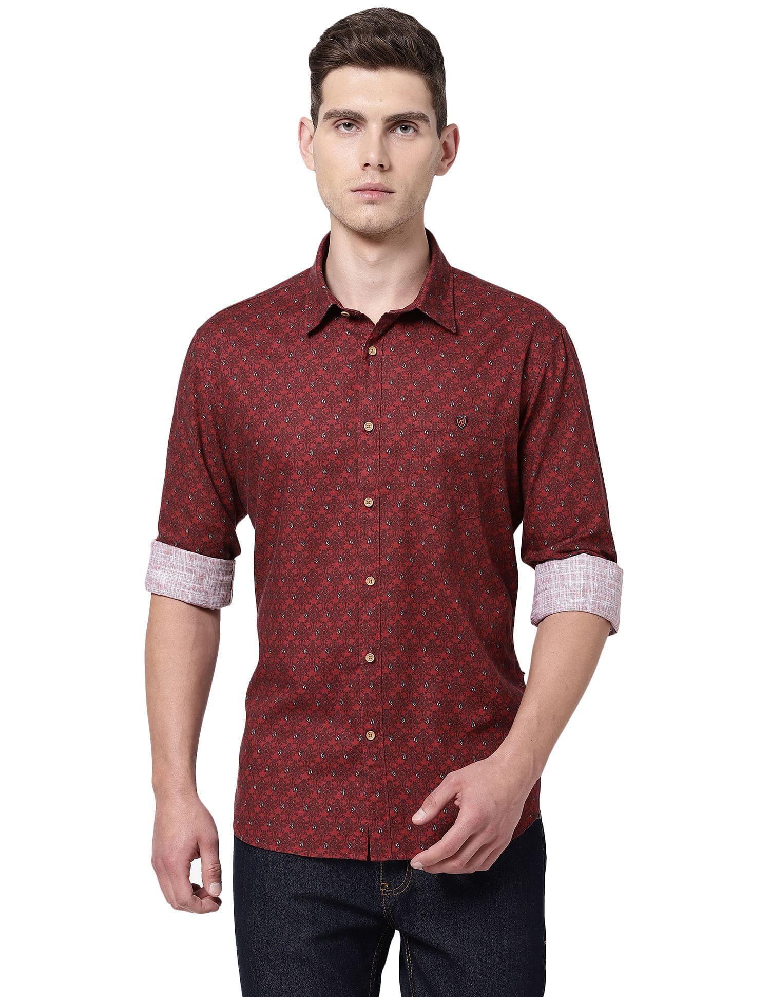 Buy AD by Arvind Spread Collar Printed Casual Shirt