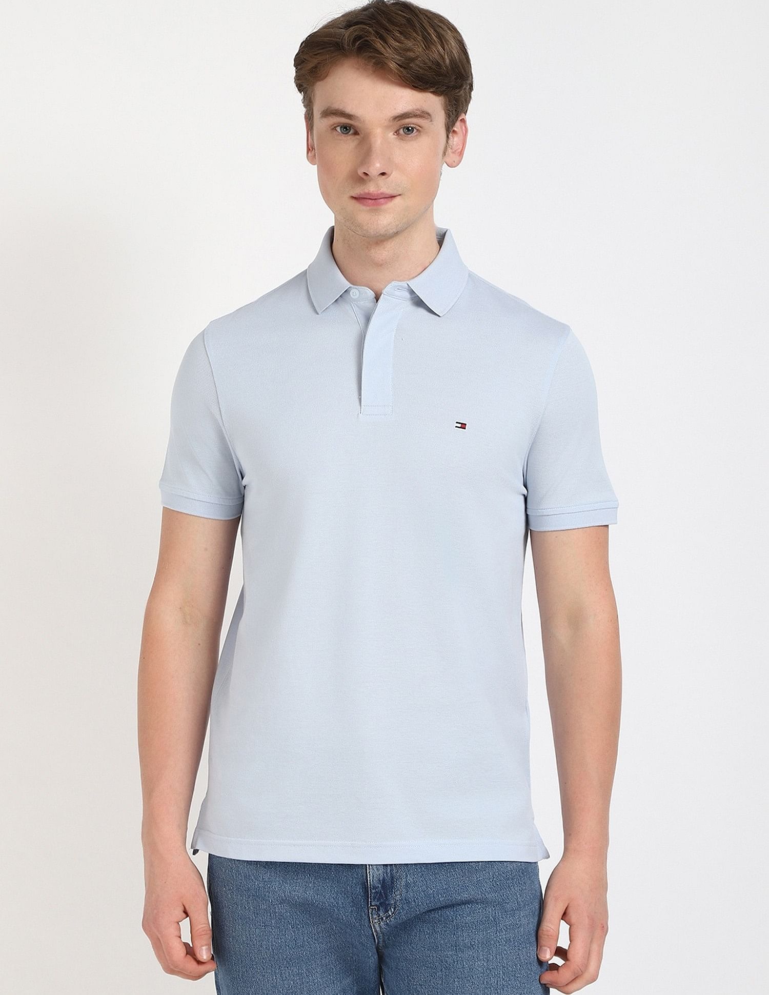 Tommy Hilfiger Solid Regular-Fit Cotton Polo Shirt