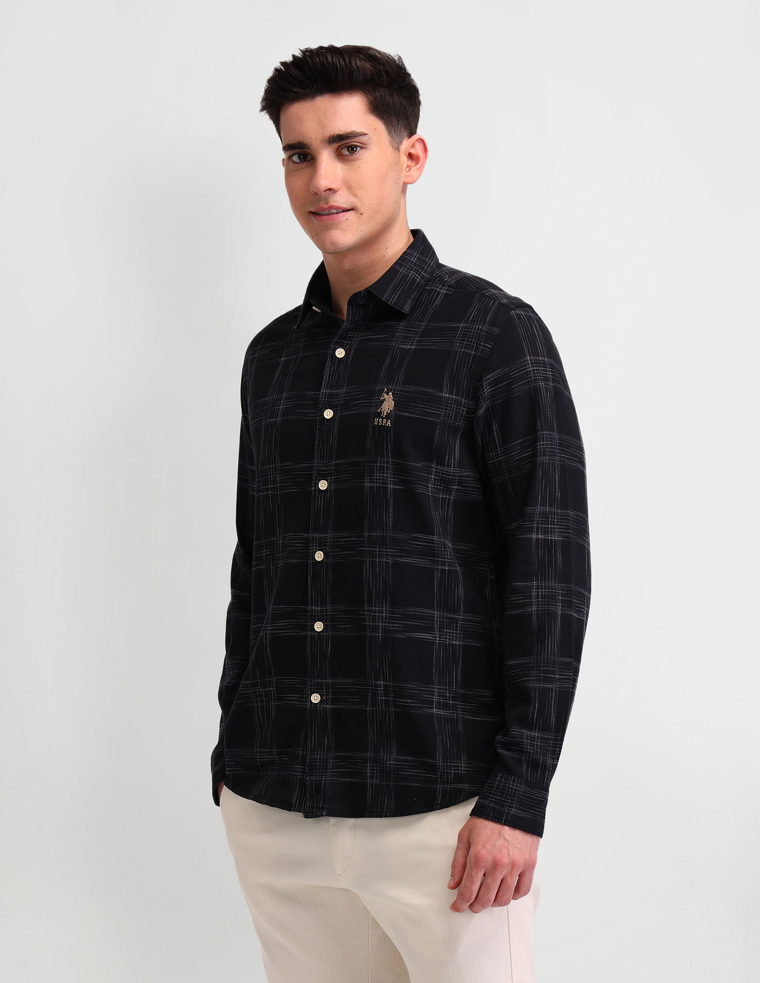 U.S. Polo Assn. Denim Co. Dupplin Checked Slim Fit Shirt