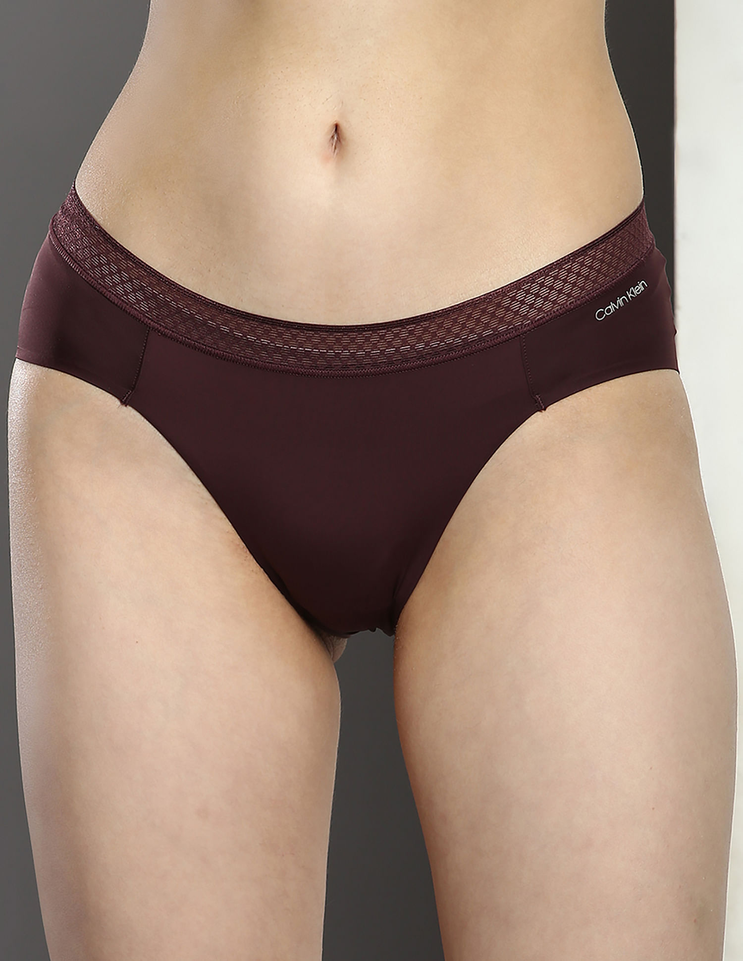 Buy Calvin Klein Underwear Lace Detail Solid Bikini Panties
