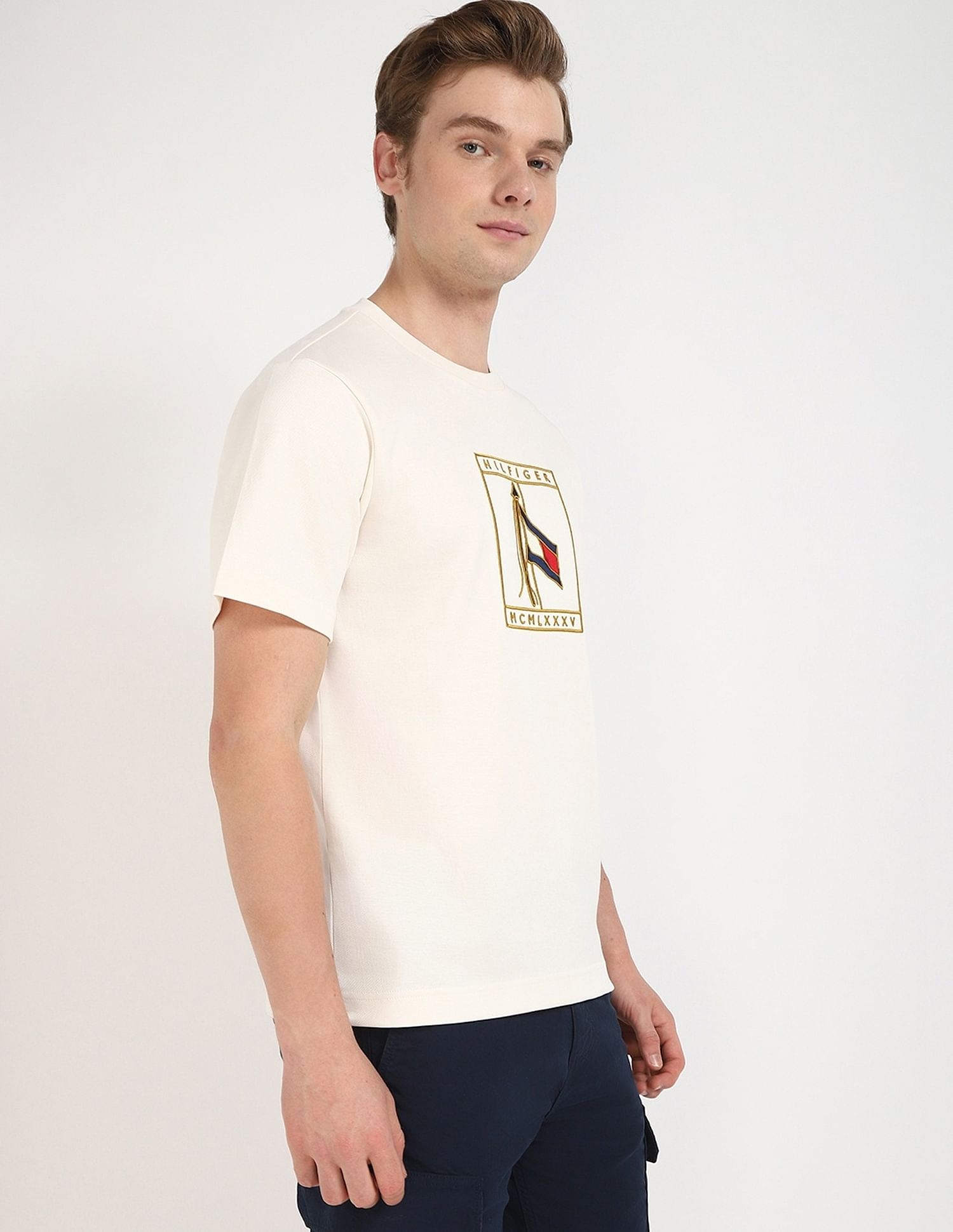 Tommy Hilfiger Embroidered Logo Regular-Fit Cotton T-Shirt